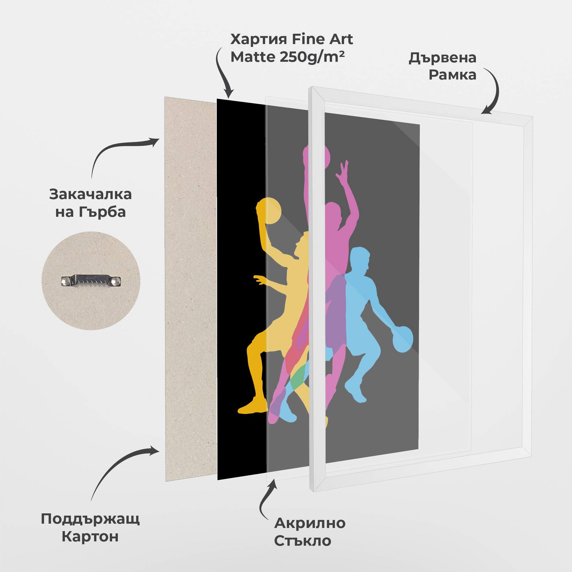 Рамкиран постер Three Basket Players mockup 1