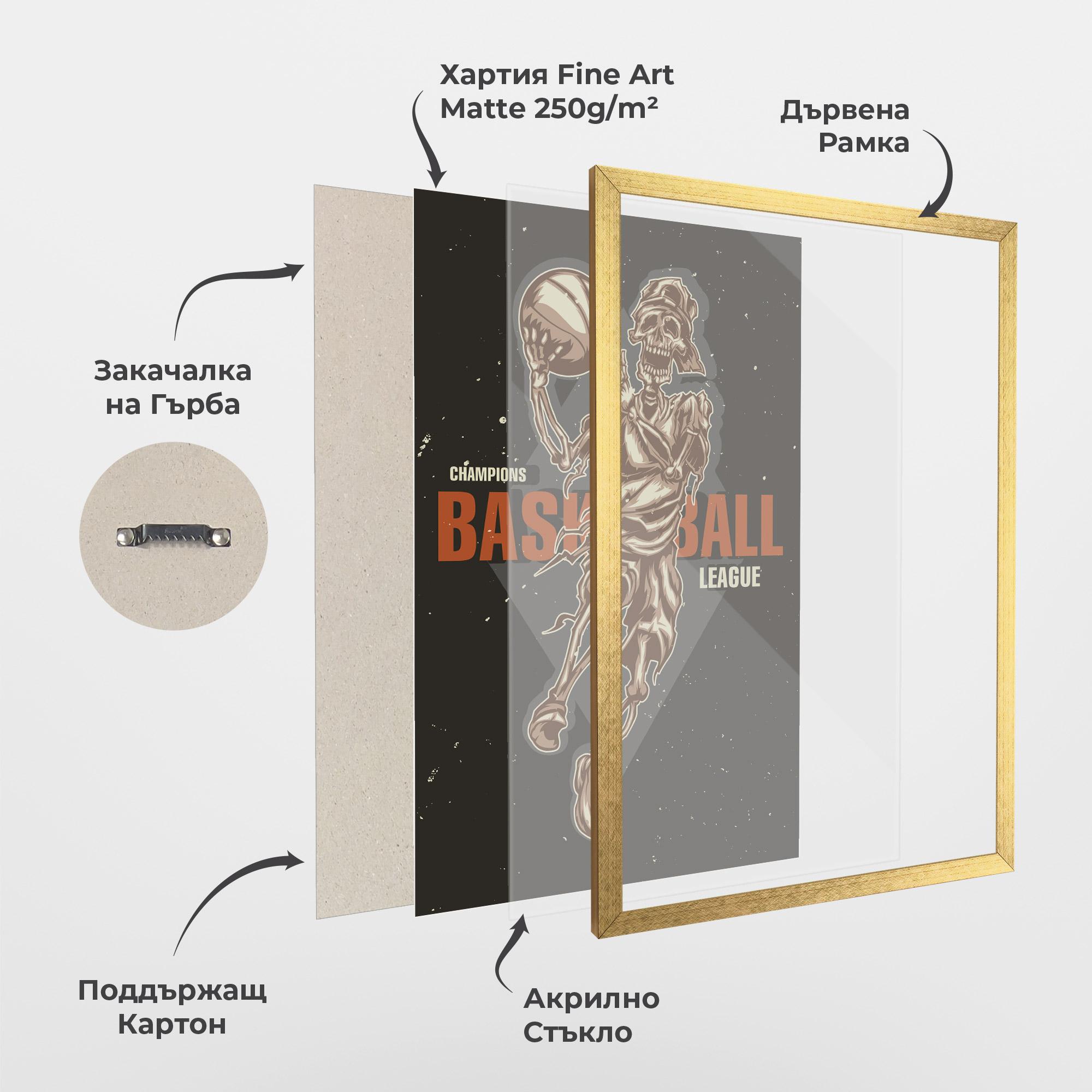 Рамкиран постер Basketball League mockup 1