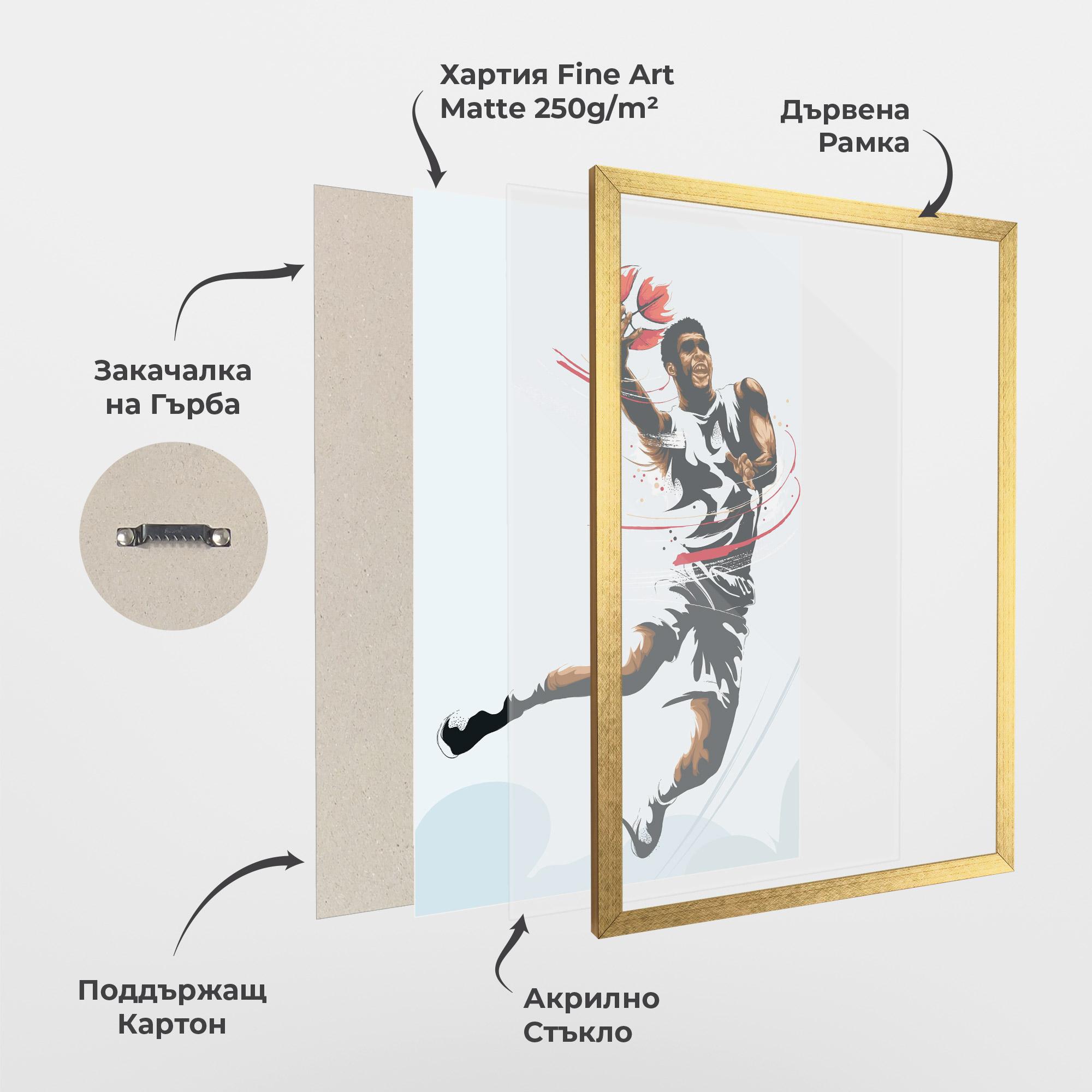 Рамкиран постер Basketball Shot mockup 1