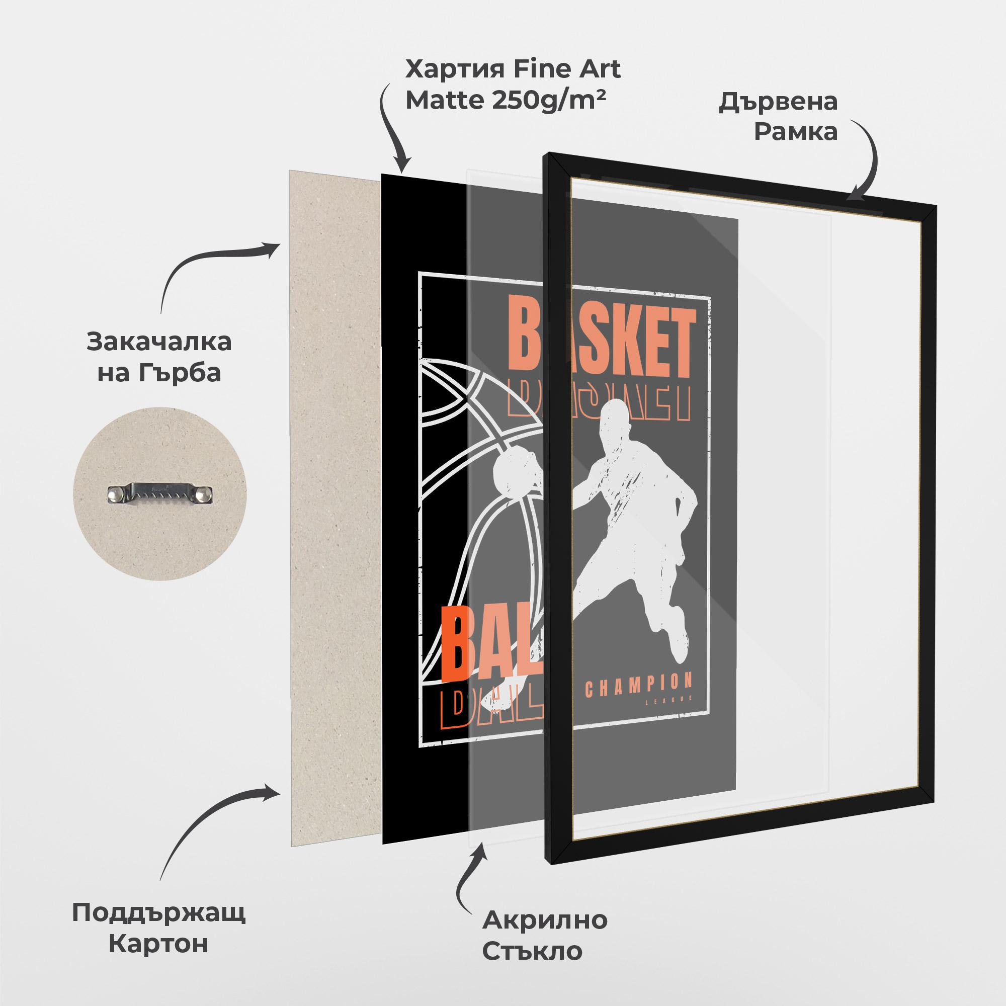Рамкиран постер Basket Champion mockup 1