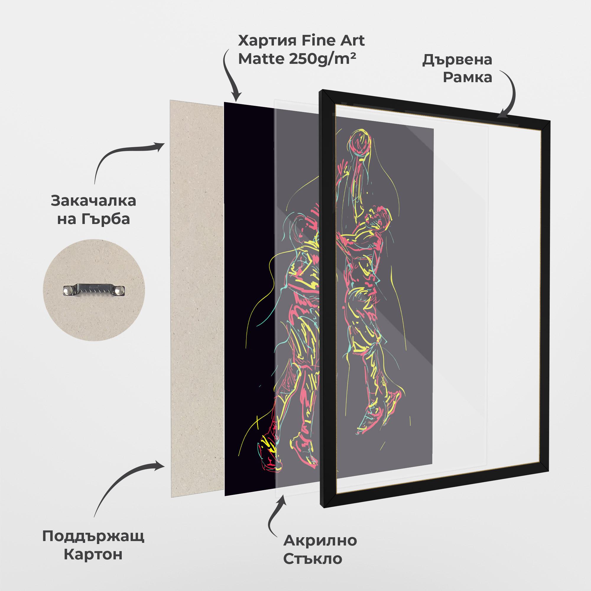 Рамкиран постер Basket Line Jump mockup 1