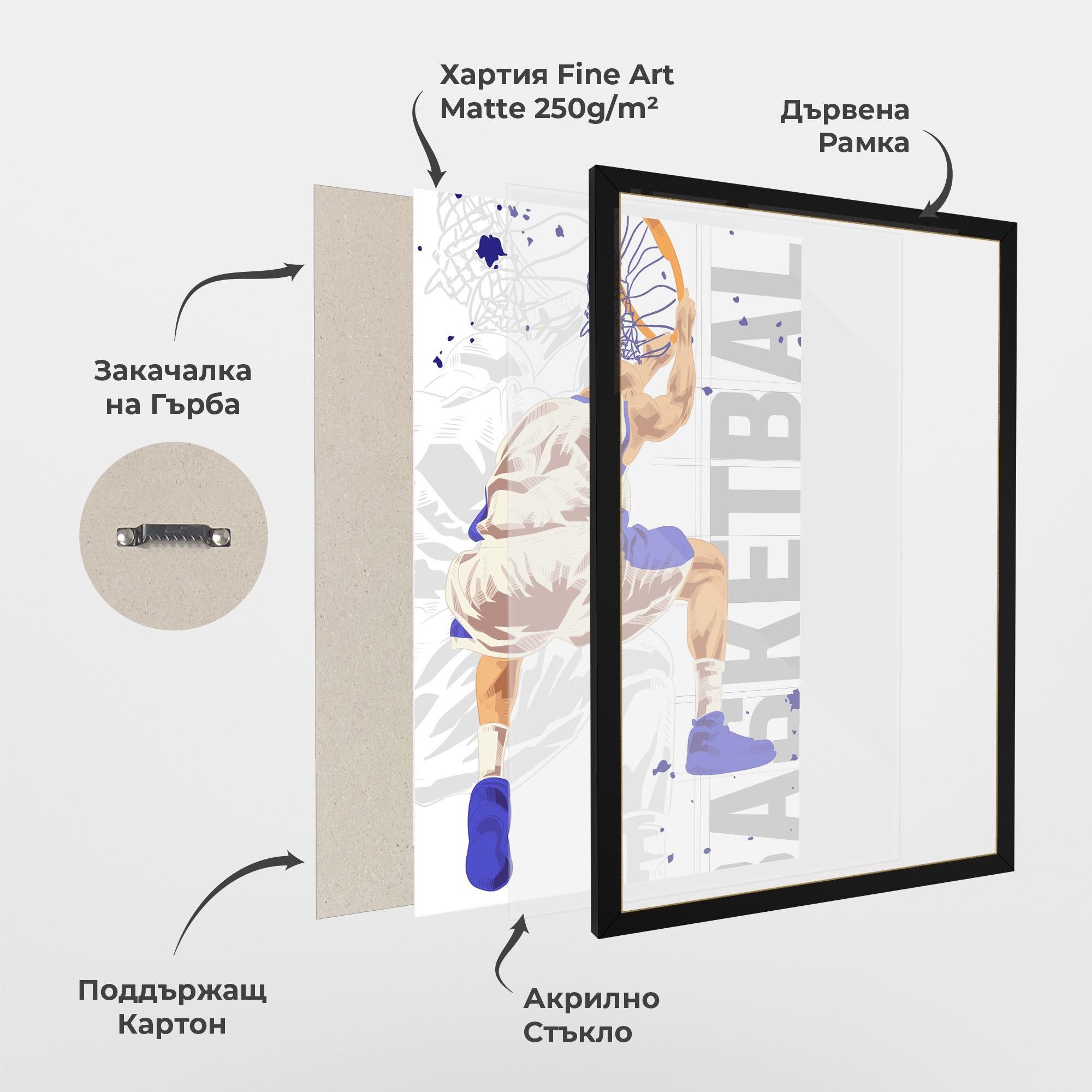 Рамкиран постер Grey Basketball mockup 1