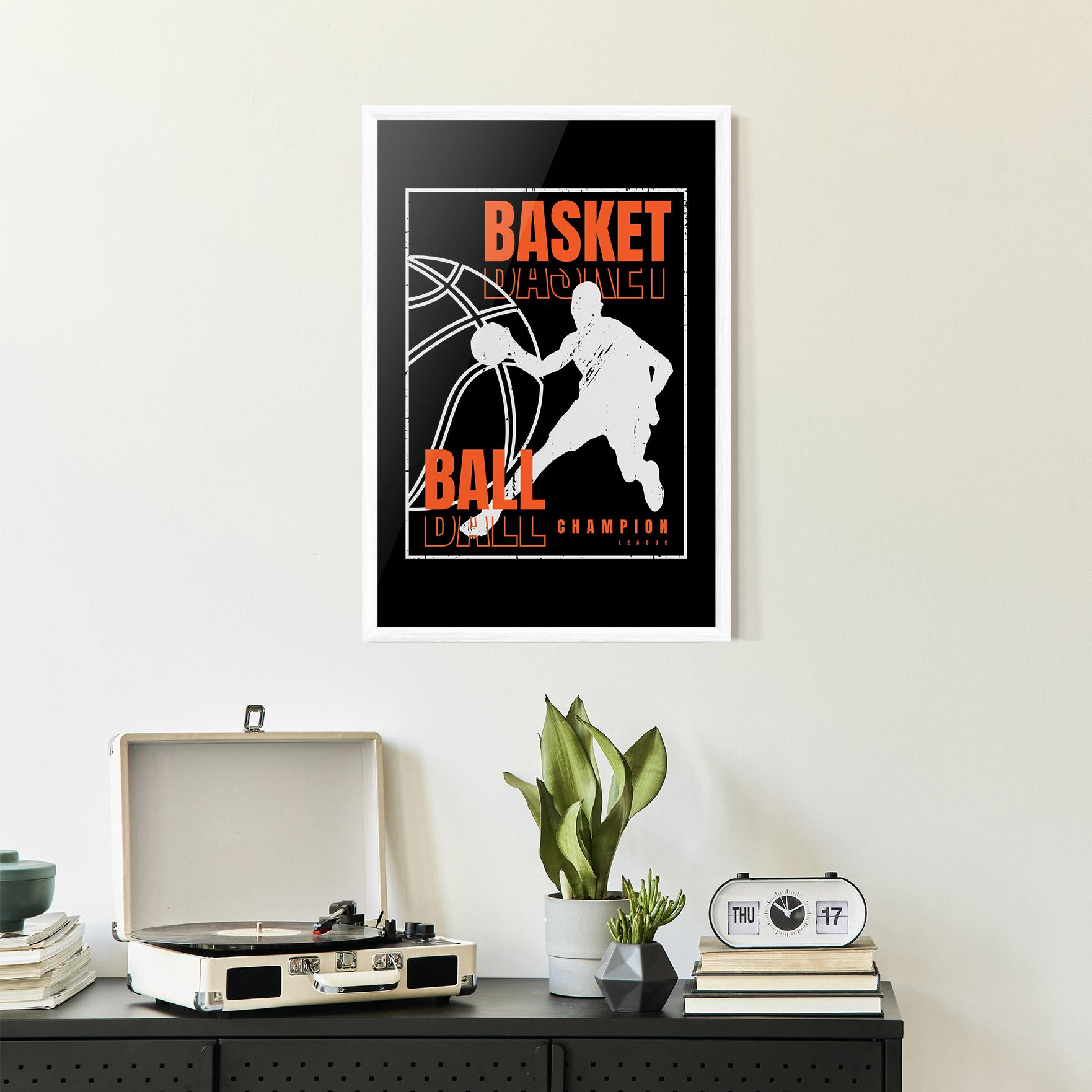 Рамкиран постер Basket Champion mockup 2