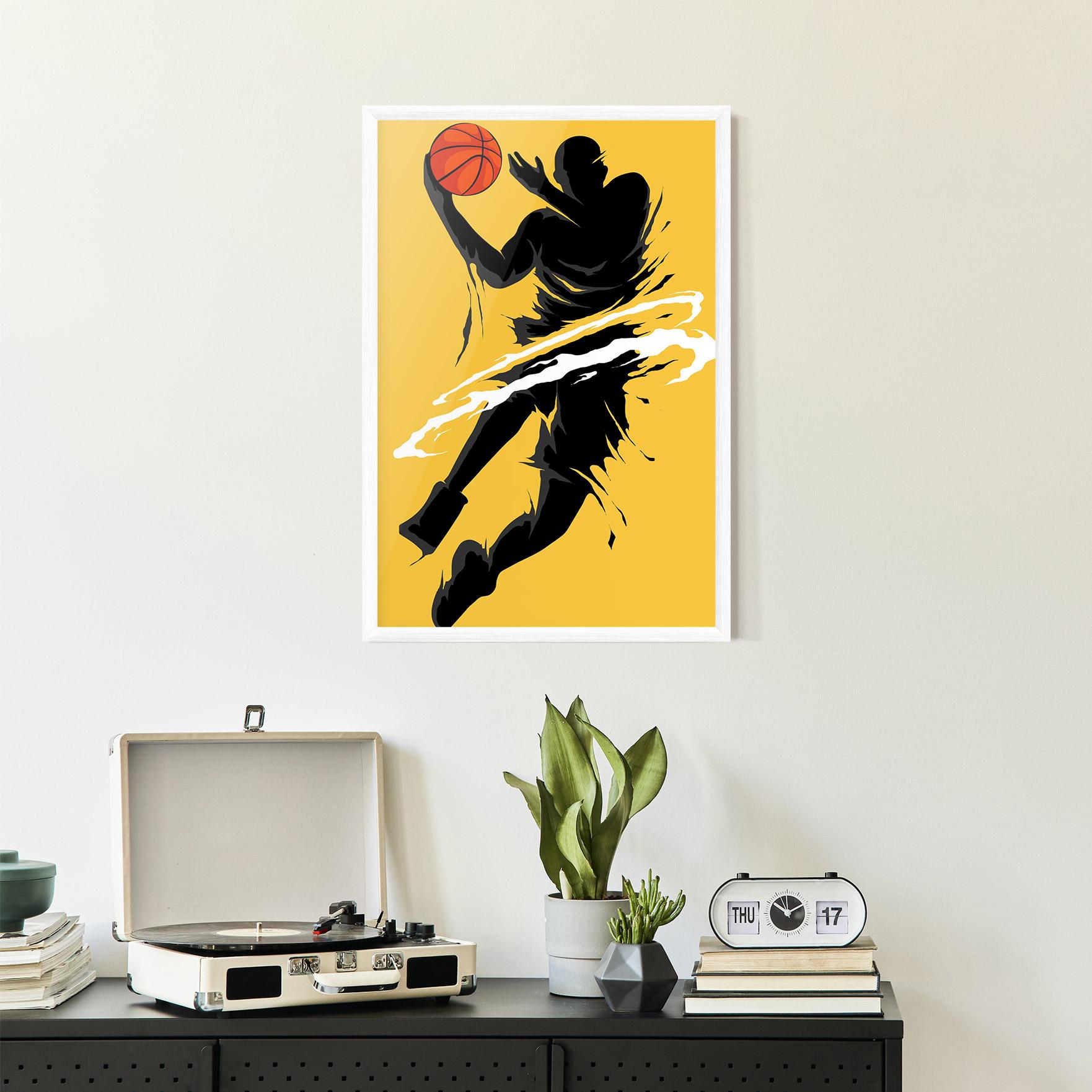 Рамкиран постер Basketball Smoke mockup 2