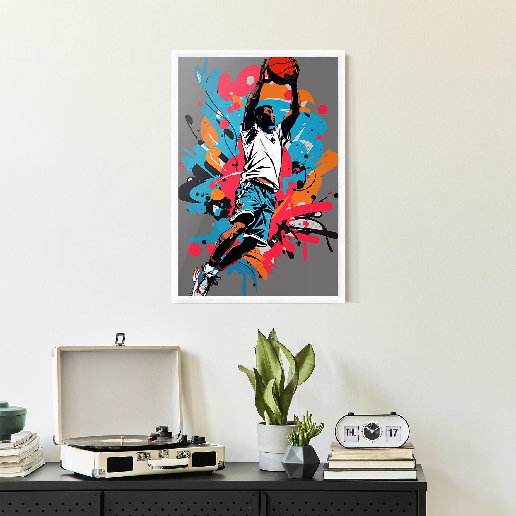 Рамкиран постер Blue Red Basket mockup 2