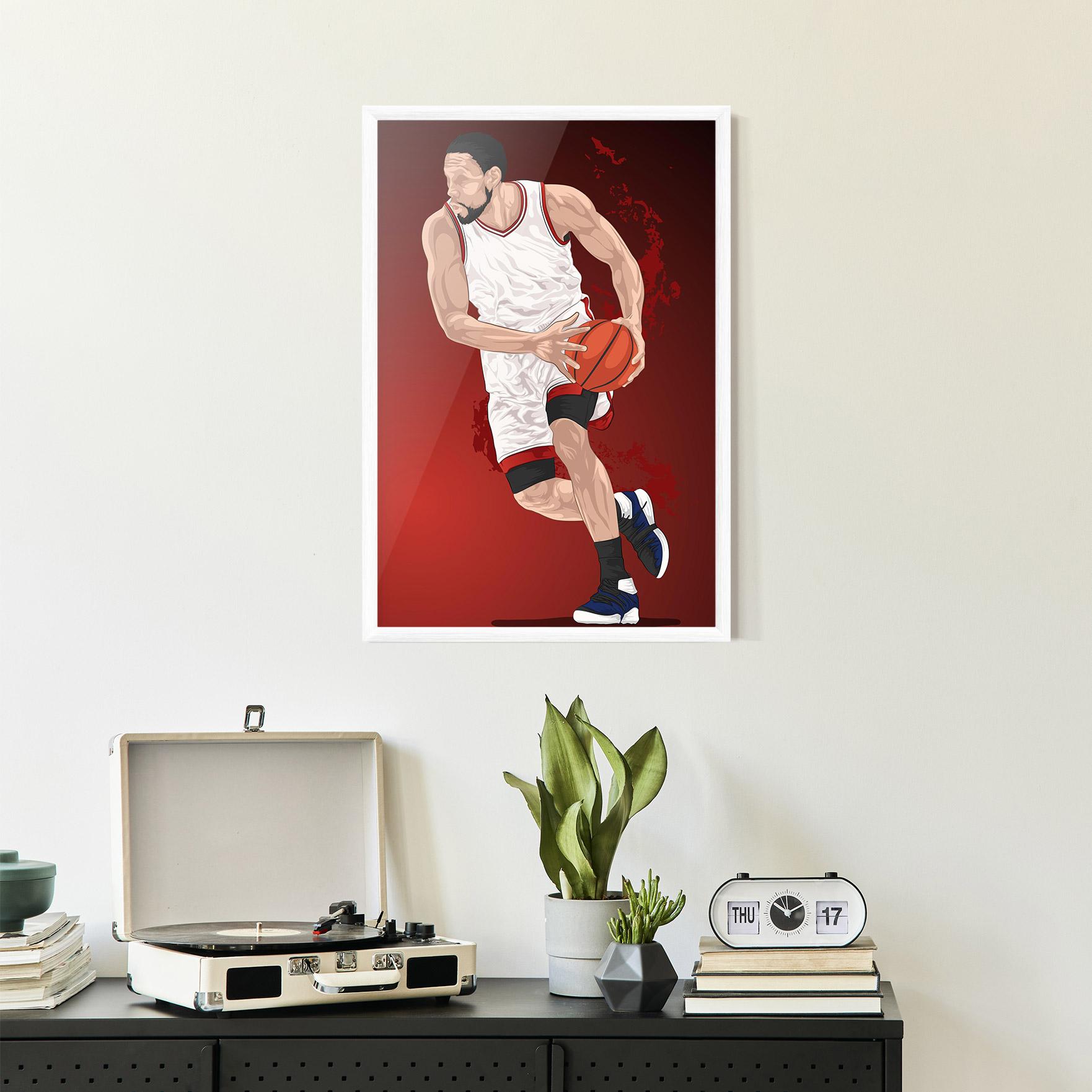 Рамкиран постер Red Fire Basket mockup 2