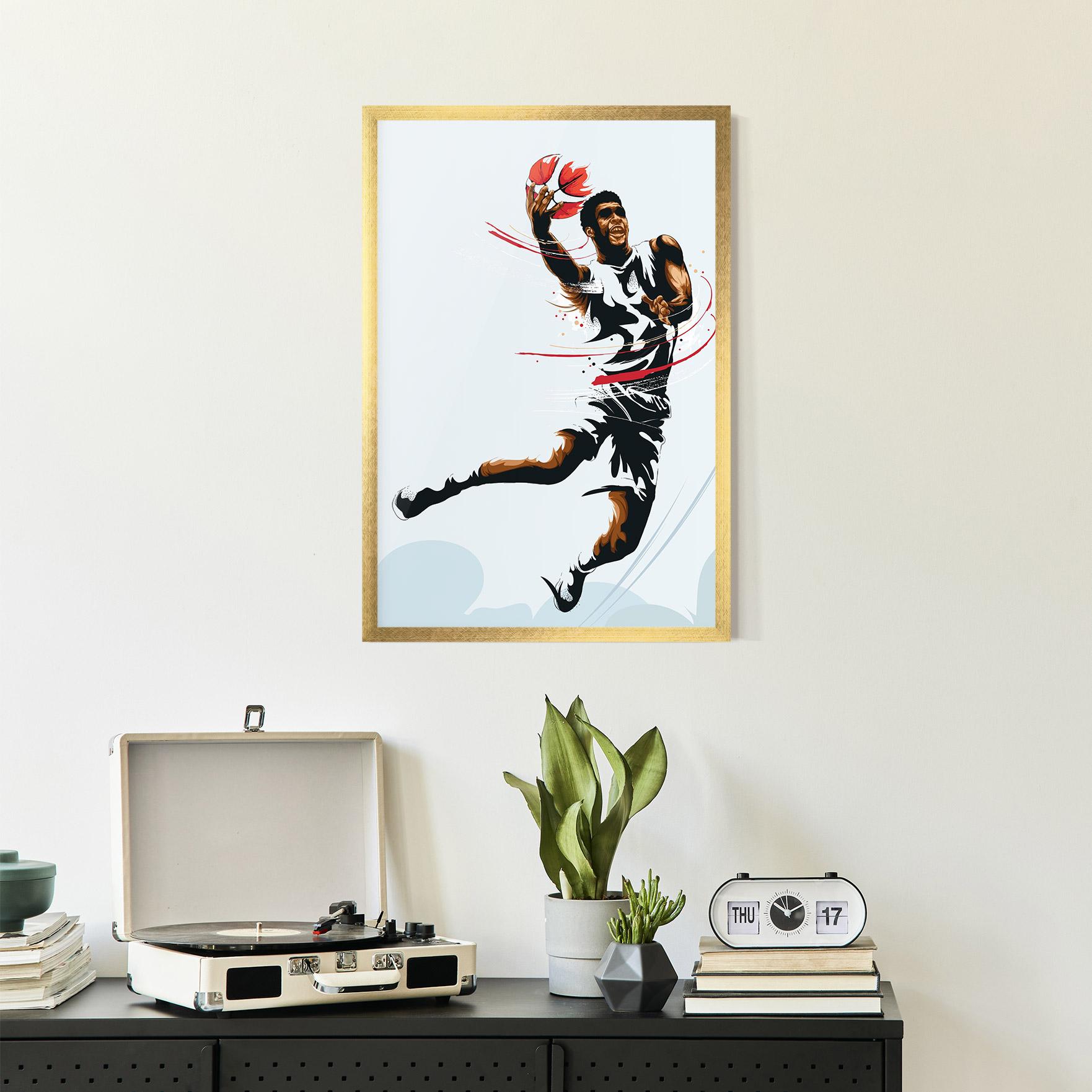 Рамкиран постер Basketball Shot mockup 2