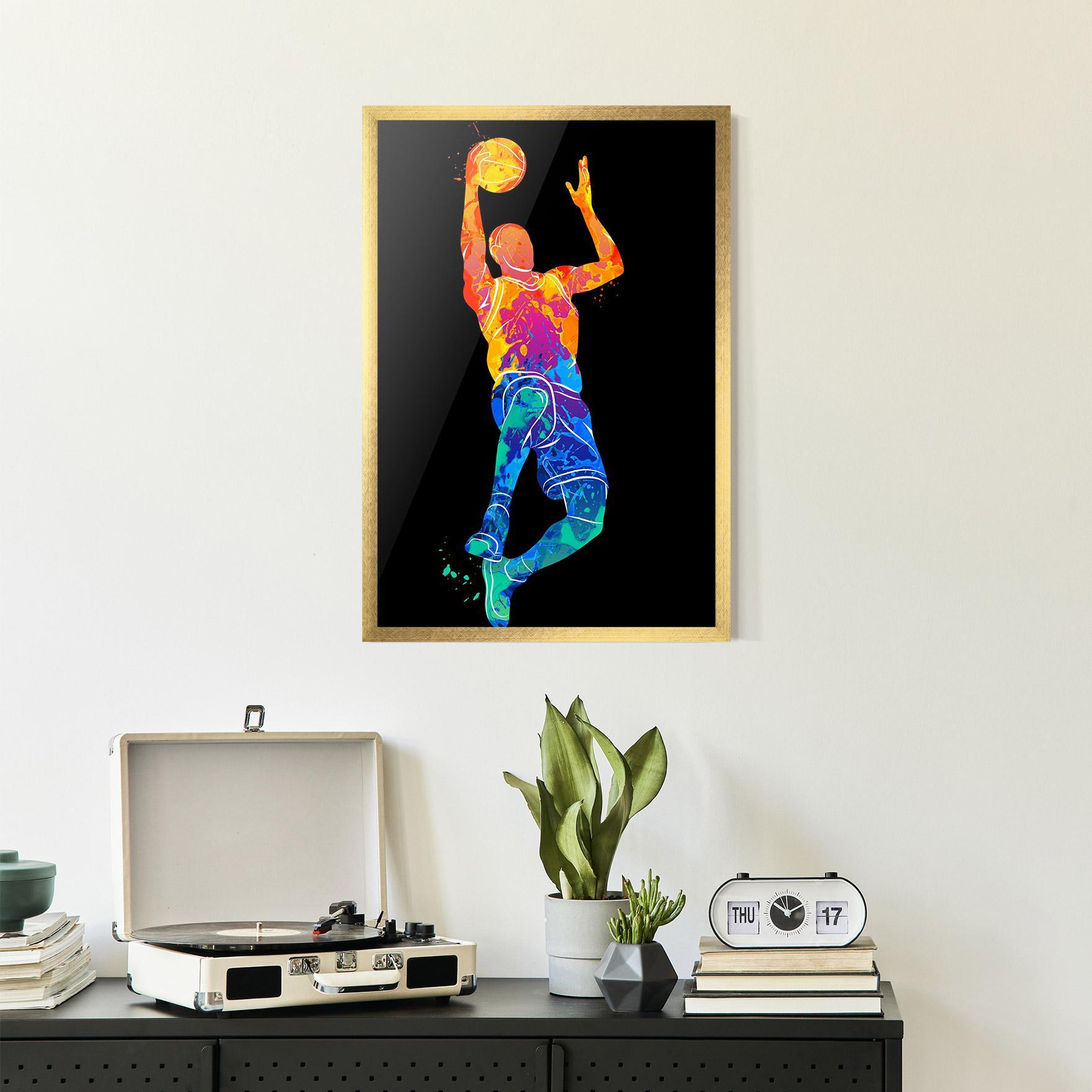 Рамкиран постер Orange Blue Basket mockup 2