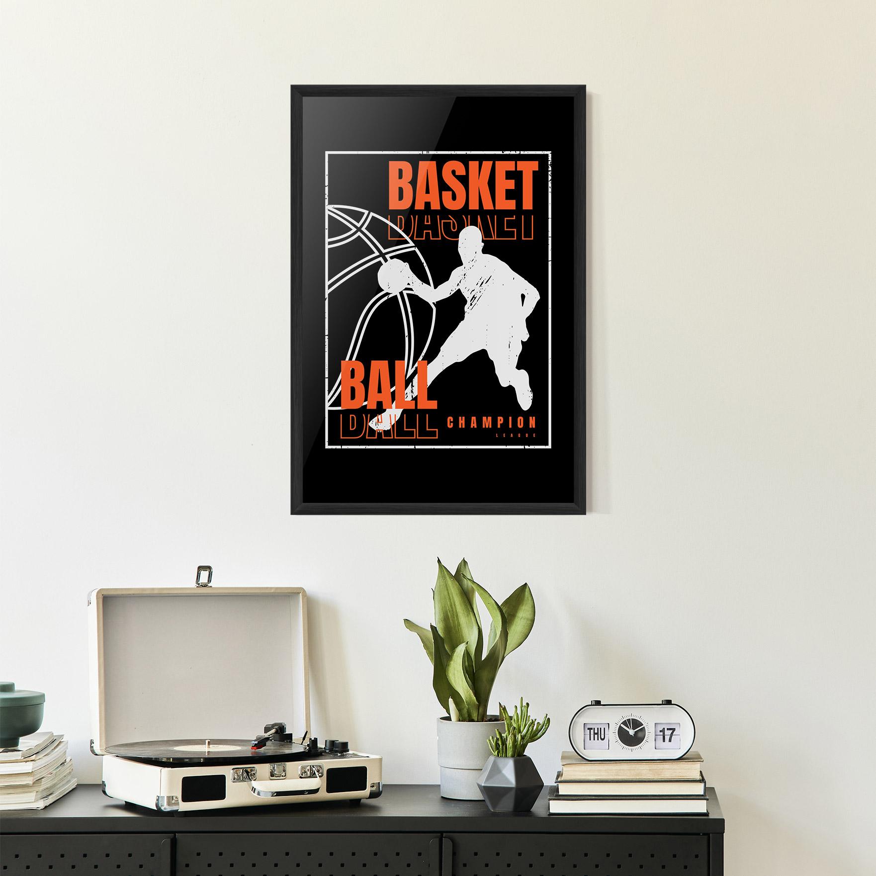 Рамкиран постер Basket Champion mockup 2