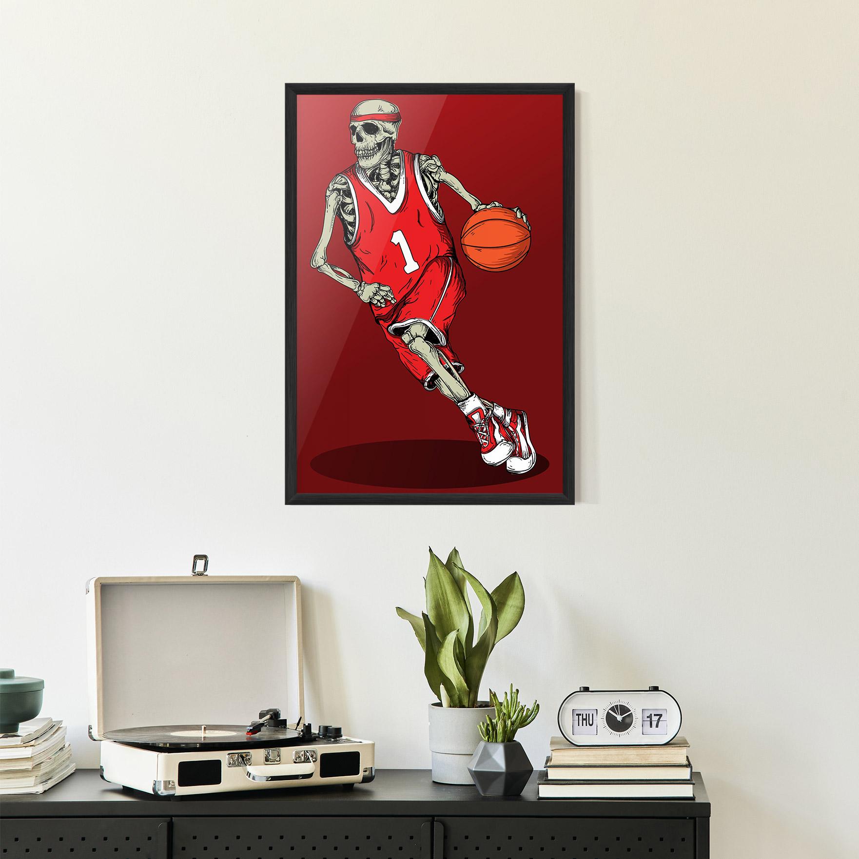 Рамкиран постер Basketball Skull mockup 2