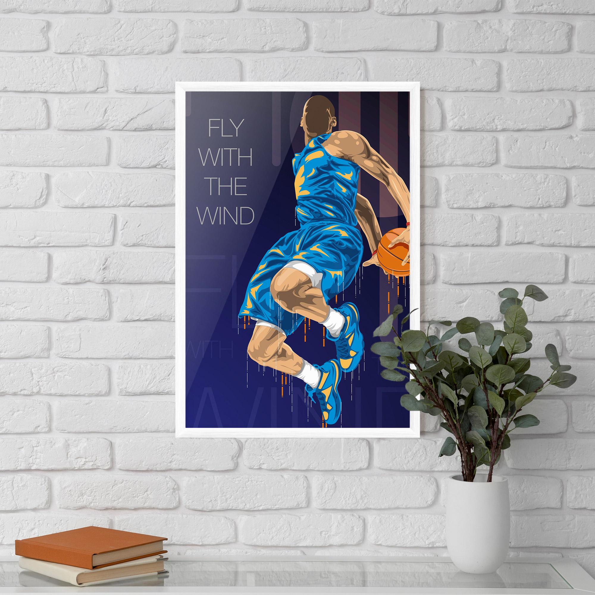 Рамкиран постер Fly With The Wind mockup 5