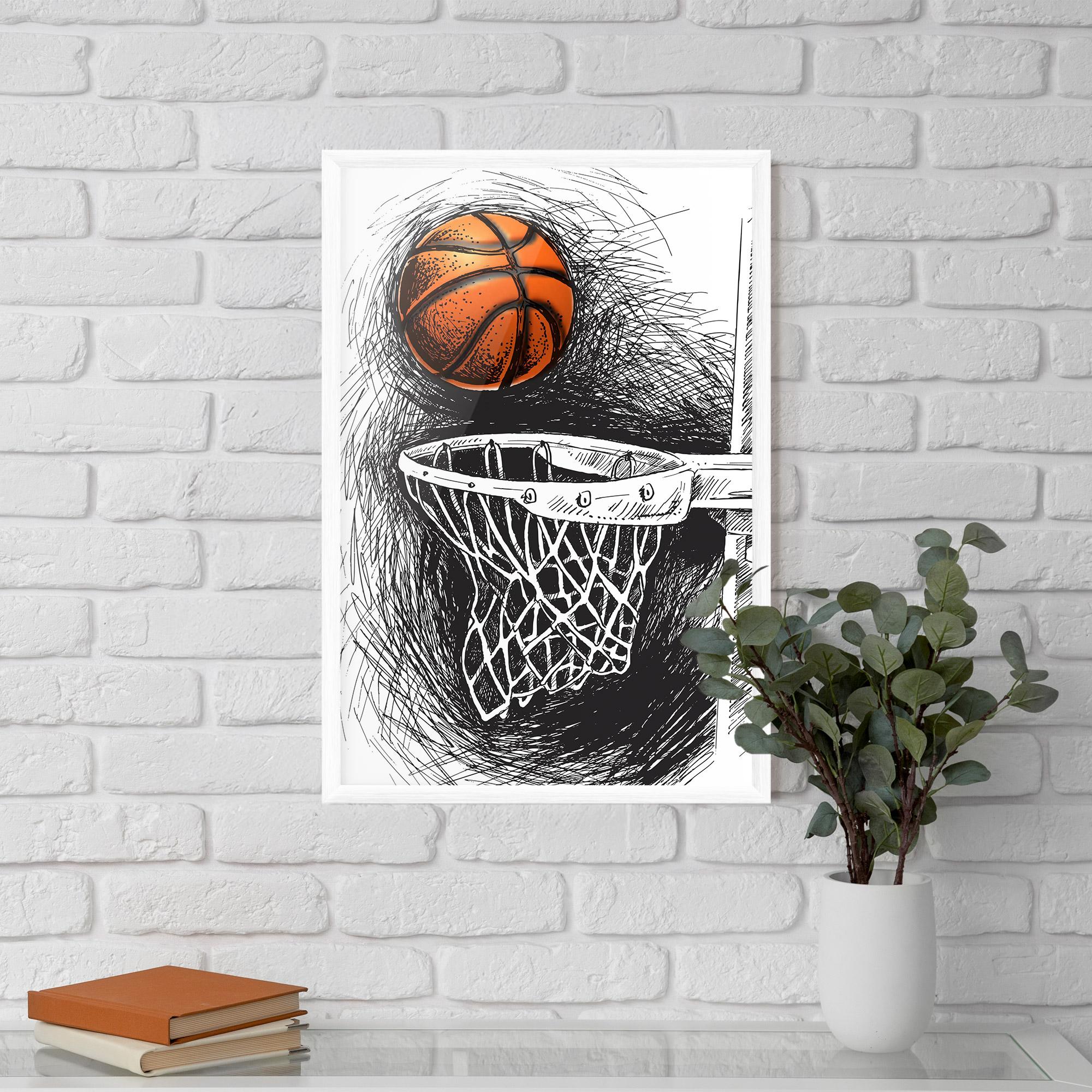 Рамкиран постер Grey Line Basket mockup 5