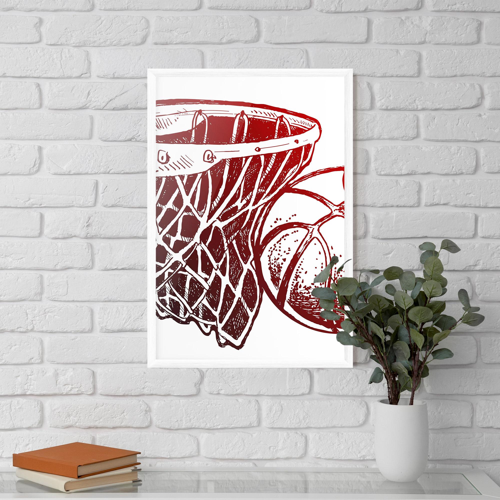 Рамкиран постер Red Basketball Hoop mockup 5