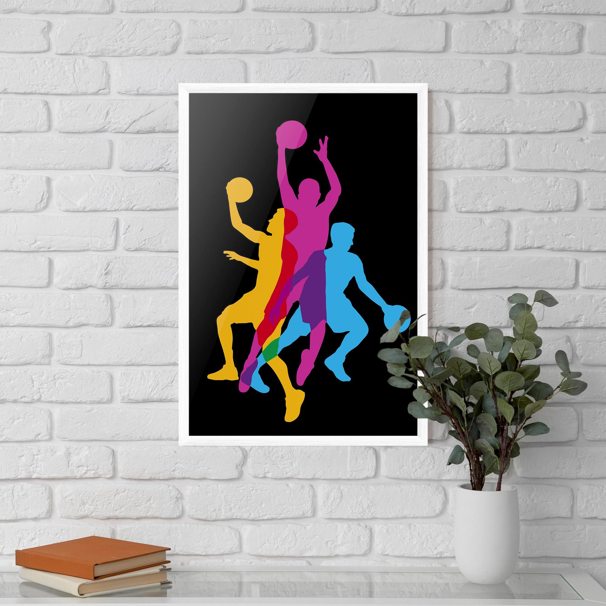 Рамкиран постер Three Basket Players mockup 5