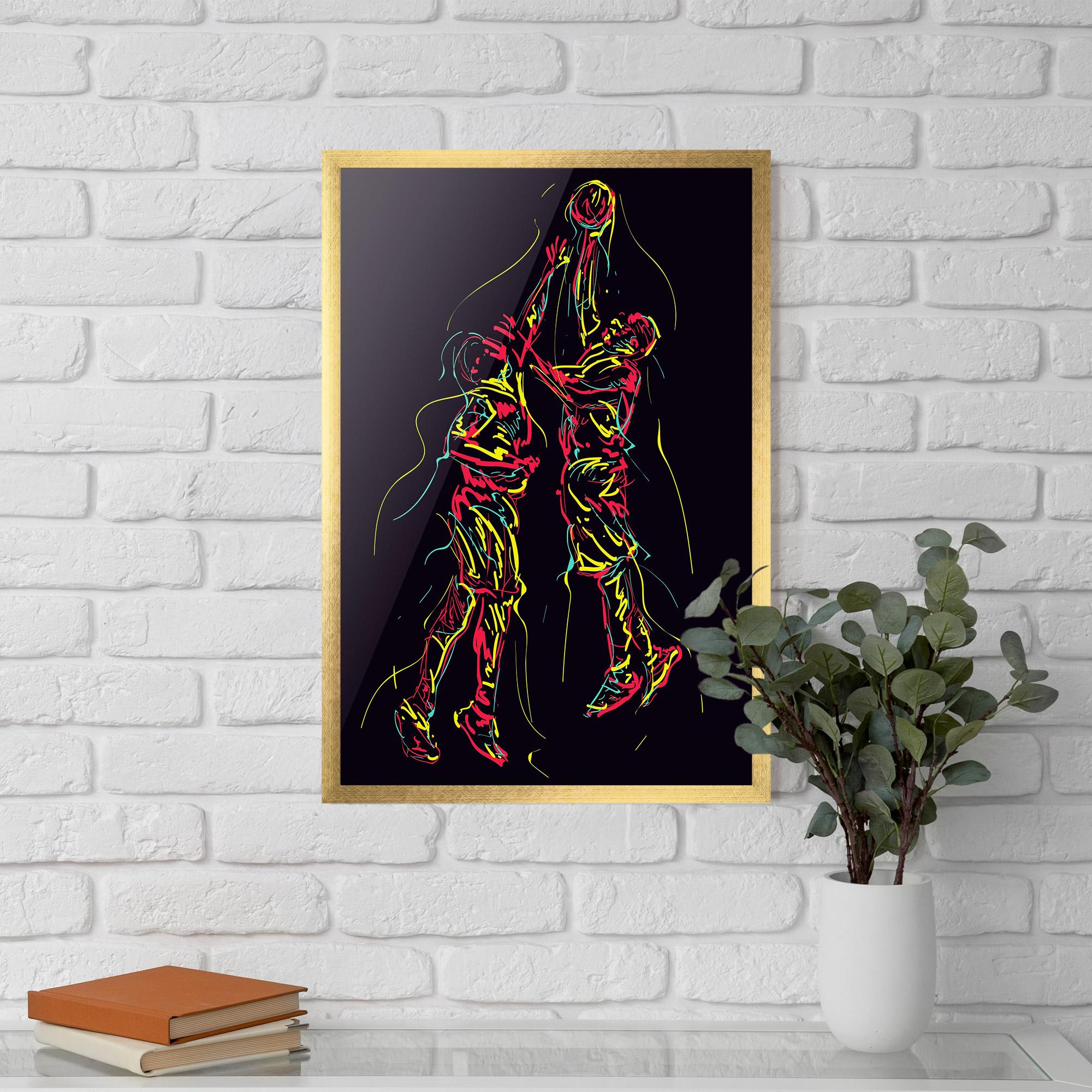 Рамкиран постер Basket Line Jump mockup 5