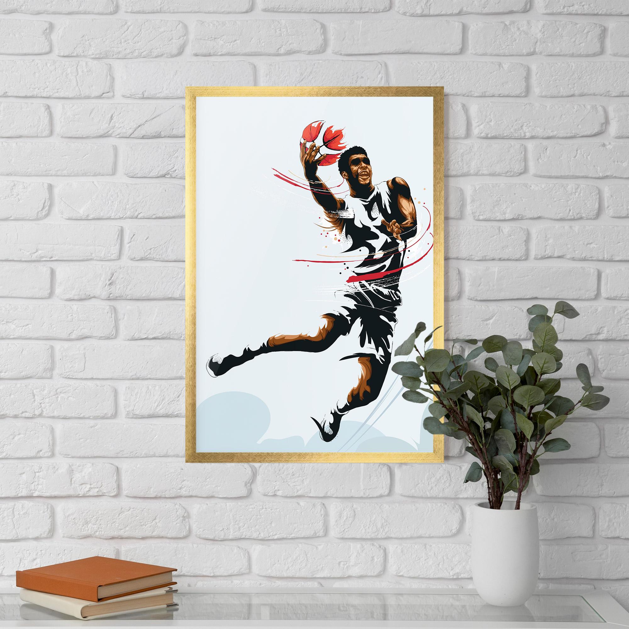 Рамкиран постер Basketball Shot mockup 5