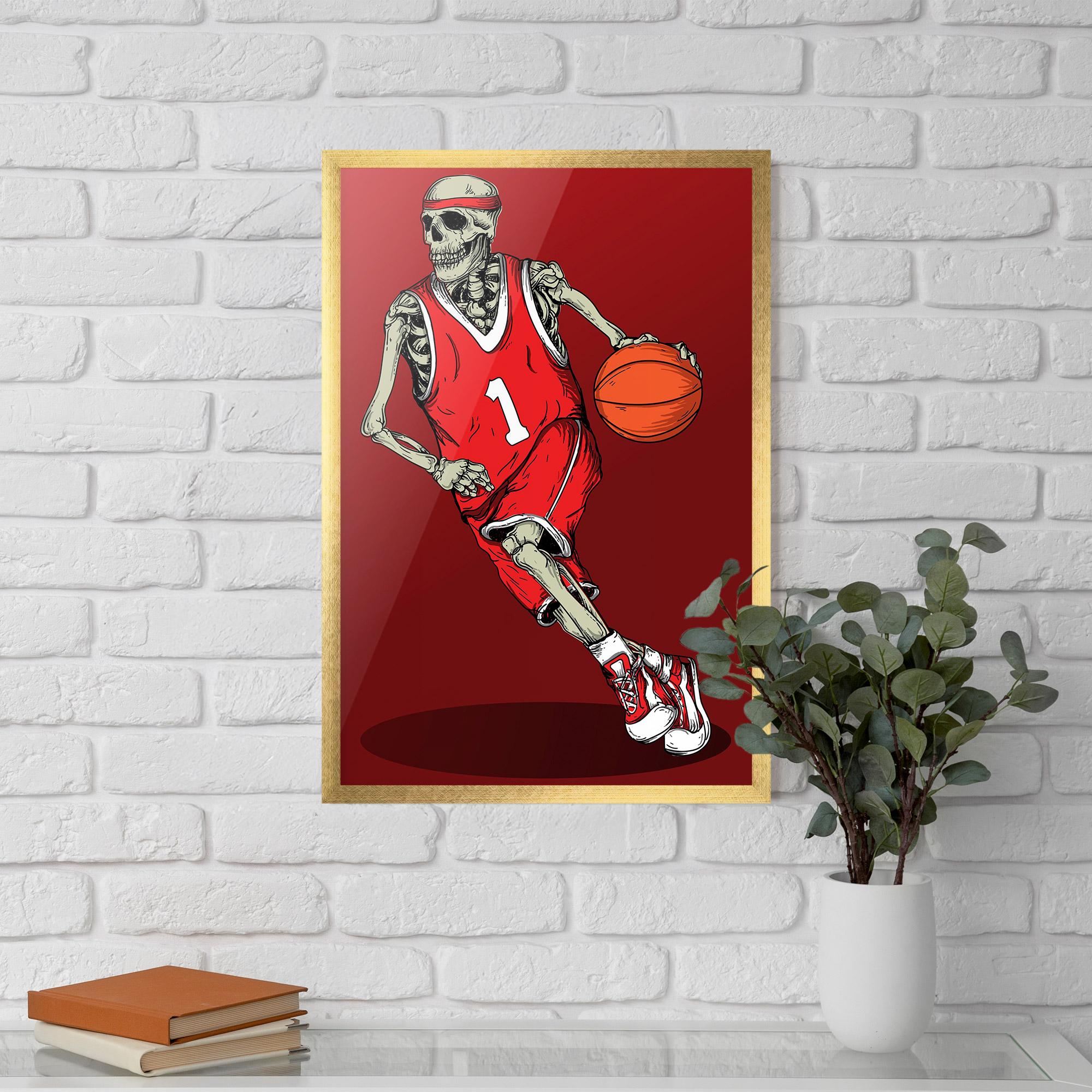 Рамкиран постер Basketball Skull mockup 5