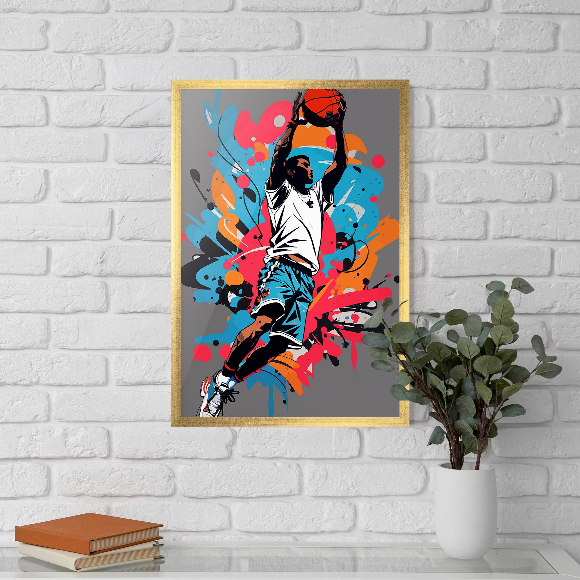 Рамкиран постер Blue Red Basket mockup 5