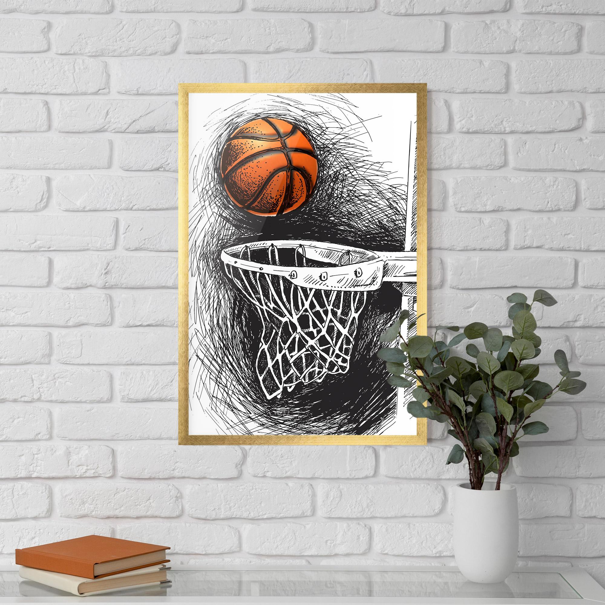 Рамкиран постер Grey Line Basket mockup 5