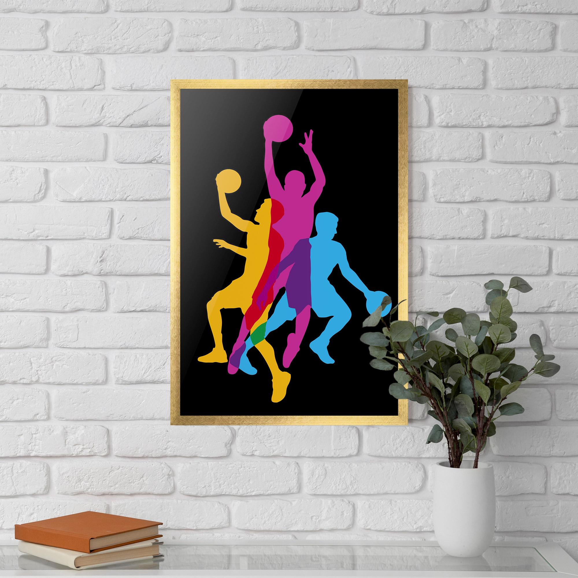 Рамкиран постер Three Basket Players mockup 5