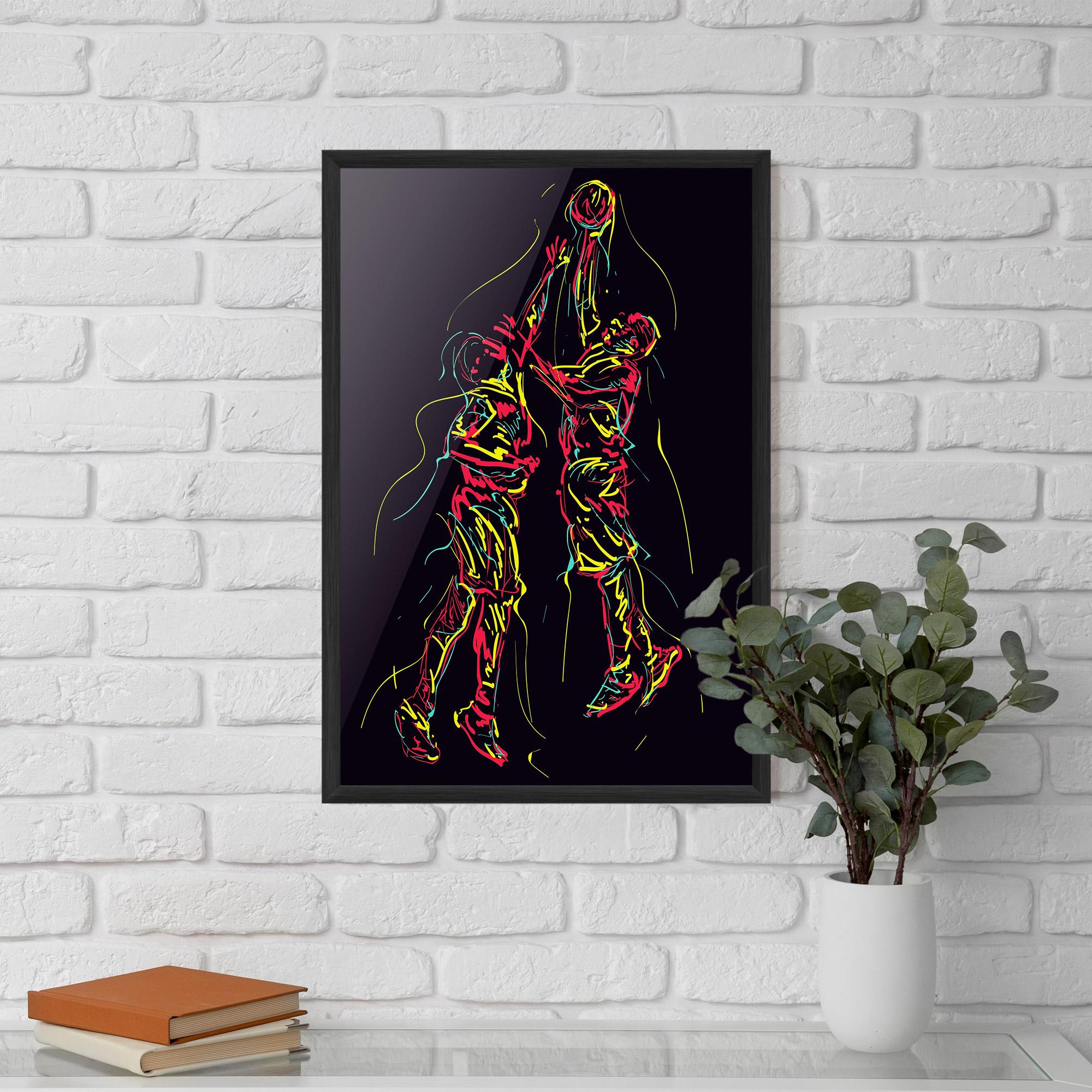 Рамкиран постер Basket Line Jump mockup 5