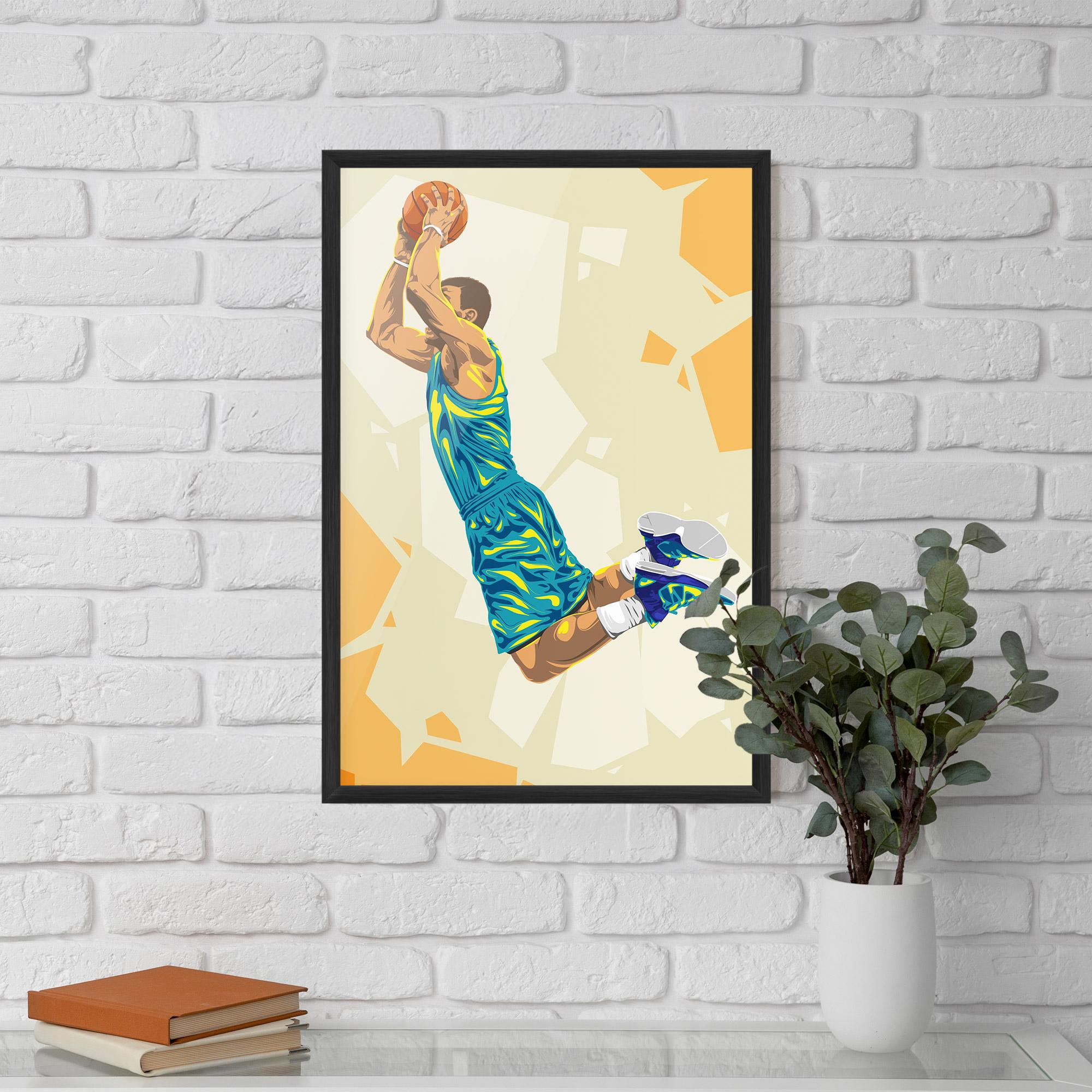 Рамкиран постер Basketball Dunk Pose mockup 5