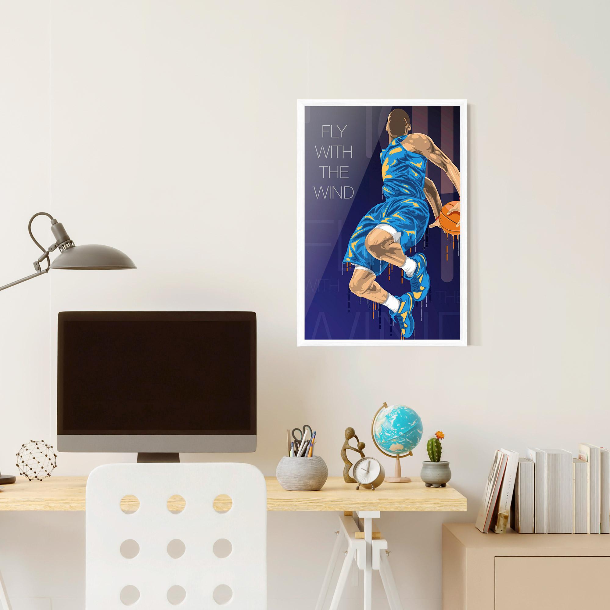 Рамкиран постер Fly With The Wind mockup 6