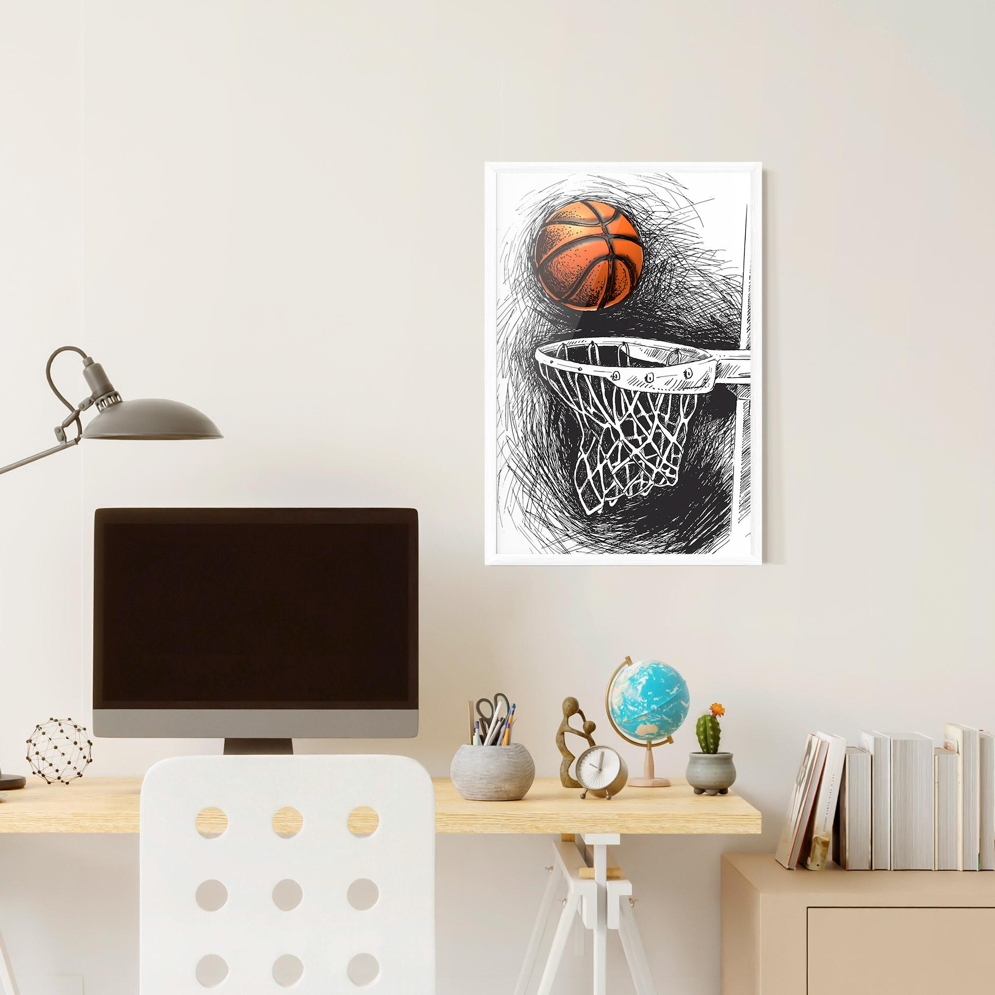 Рамкиран постер Grey Line Basket mockup 6