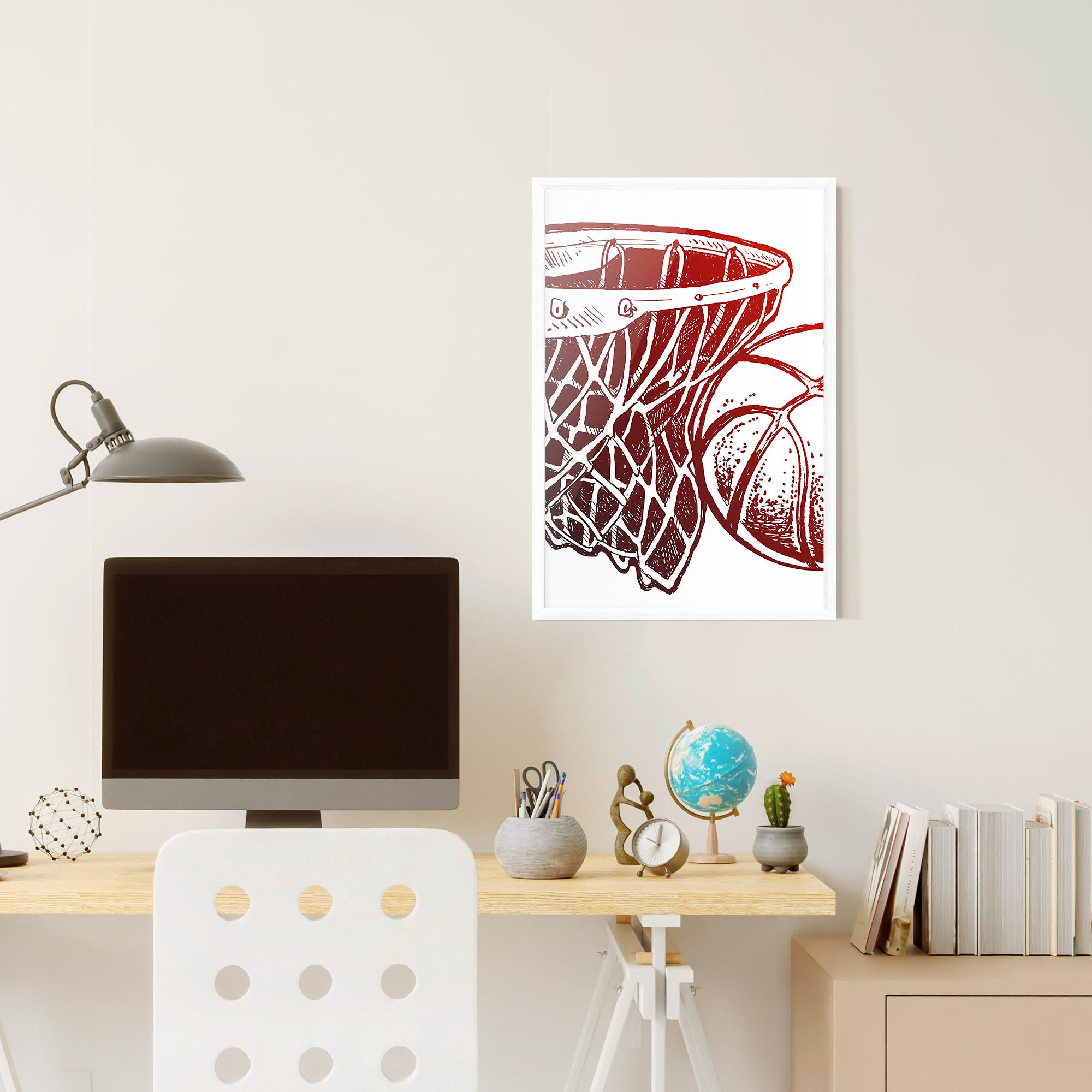 Рамкиран постер Red Basketball Hoop mockup 6