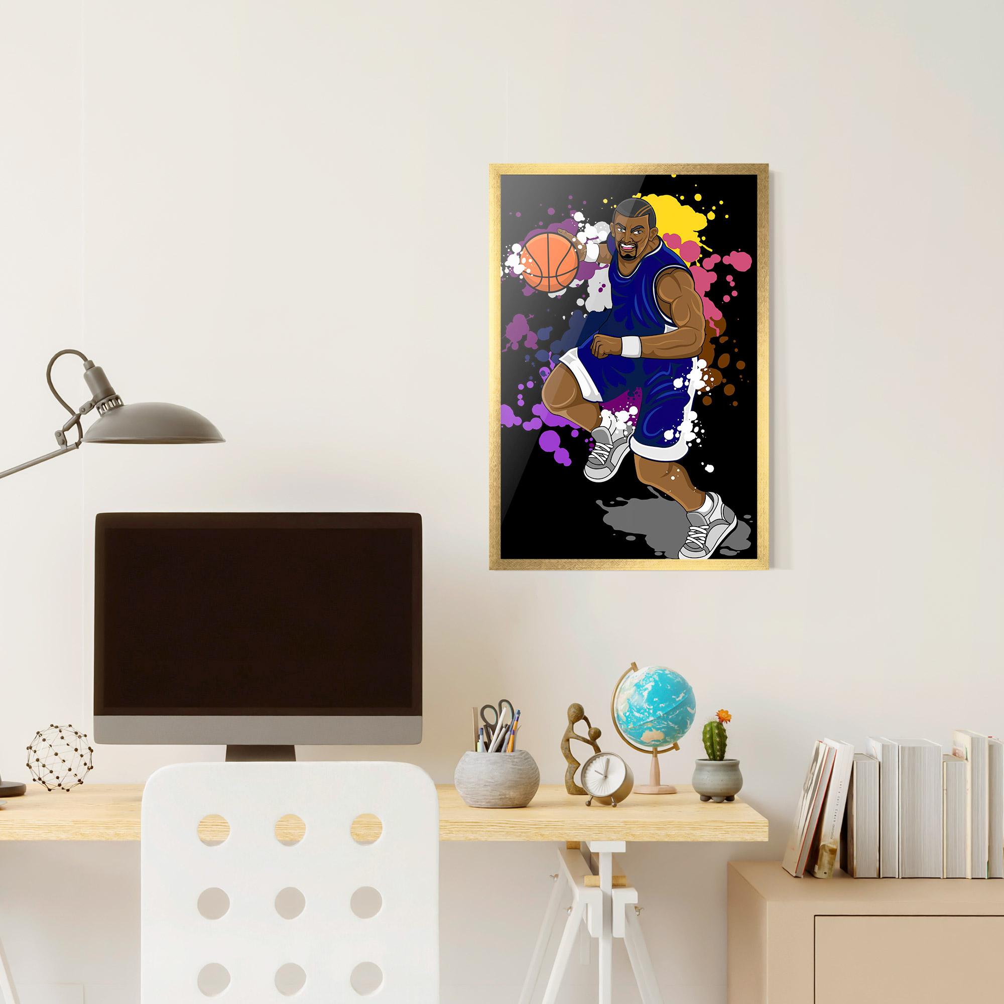 Рамкиран постер Basketball Character mockup 6