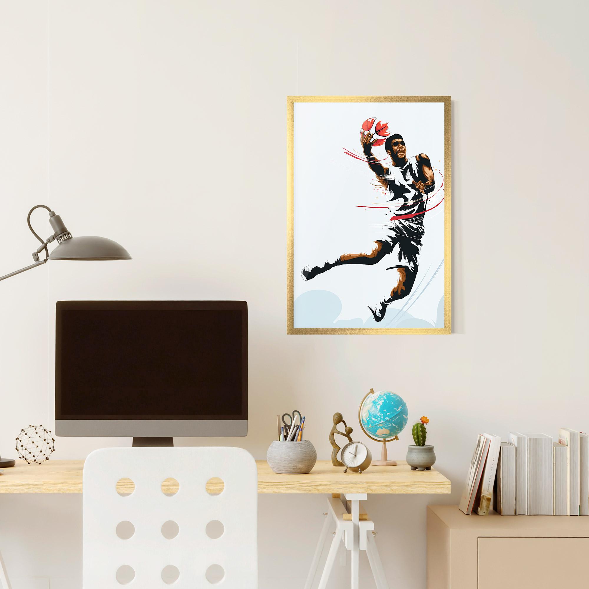 Рамкиран постер Basketball Shot mockup 6