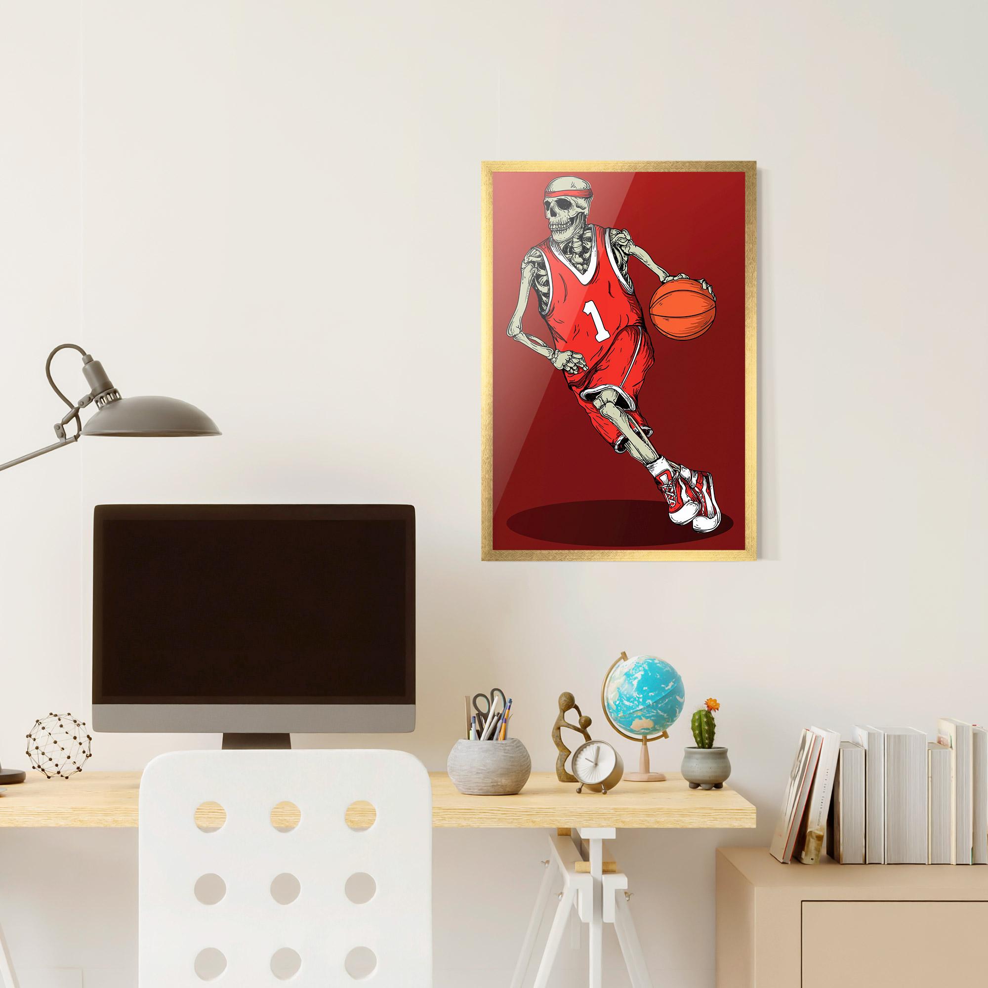 Рамкиран постер Basketball Skull mockup 6