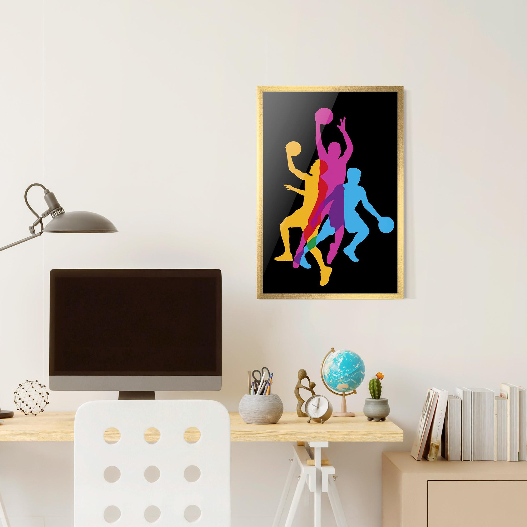 Рамкиран постер Three Basket Players mockup 6