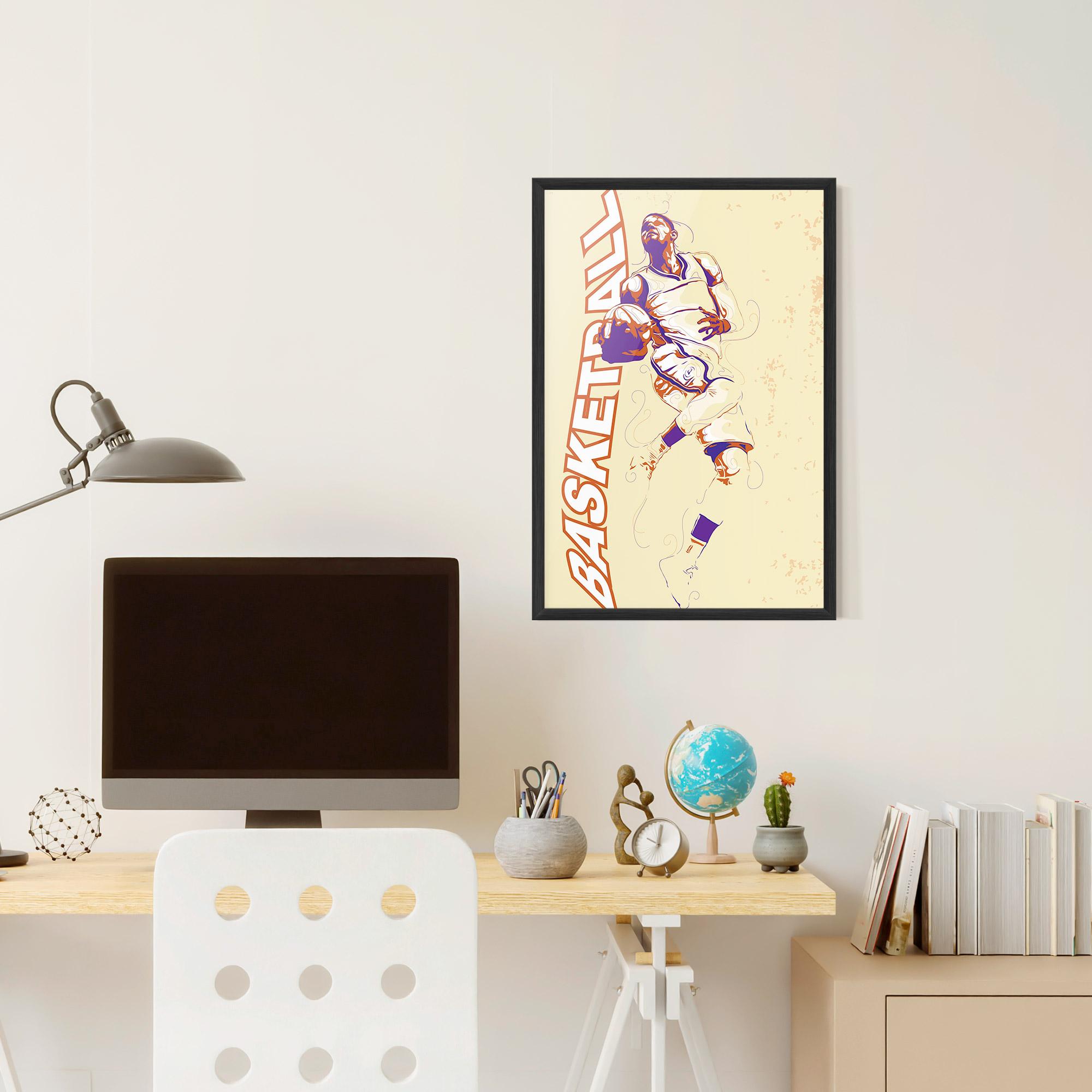 Рамкиран постер Basketball Cream mockup 6