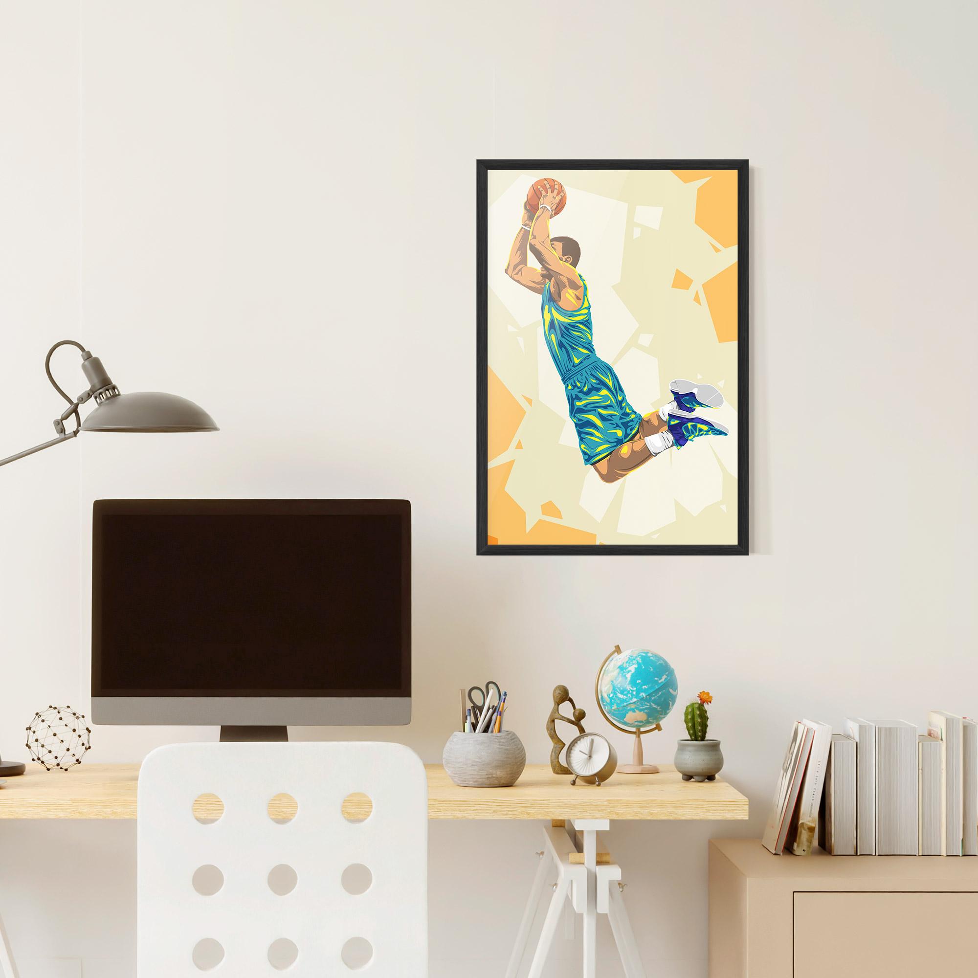 Рамкиран постер Basketball Dunk Pose mockup 6