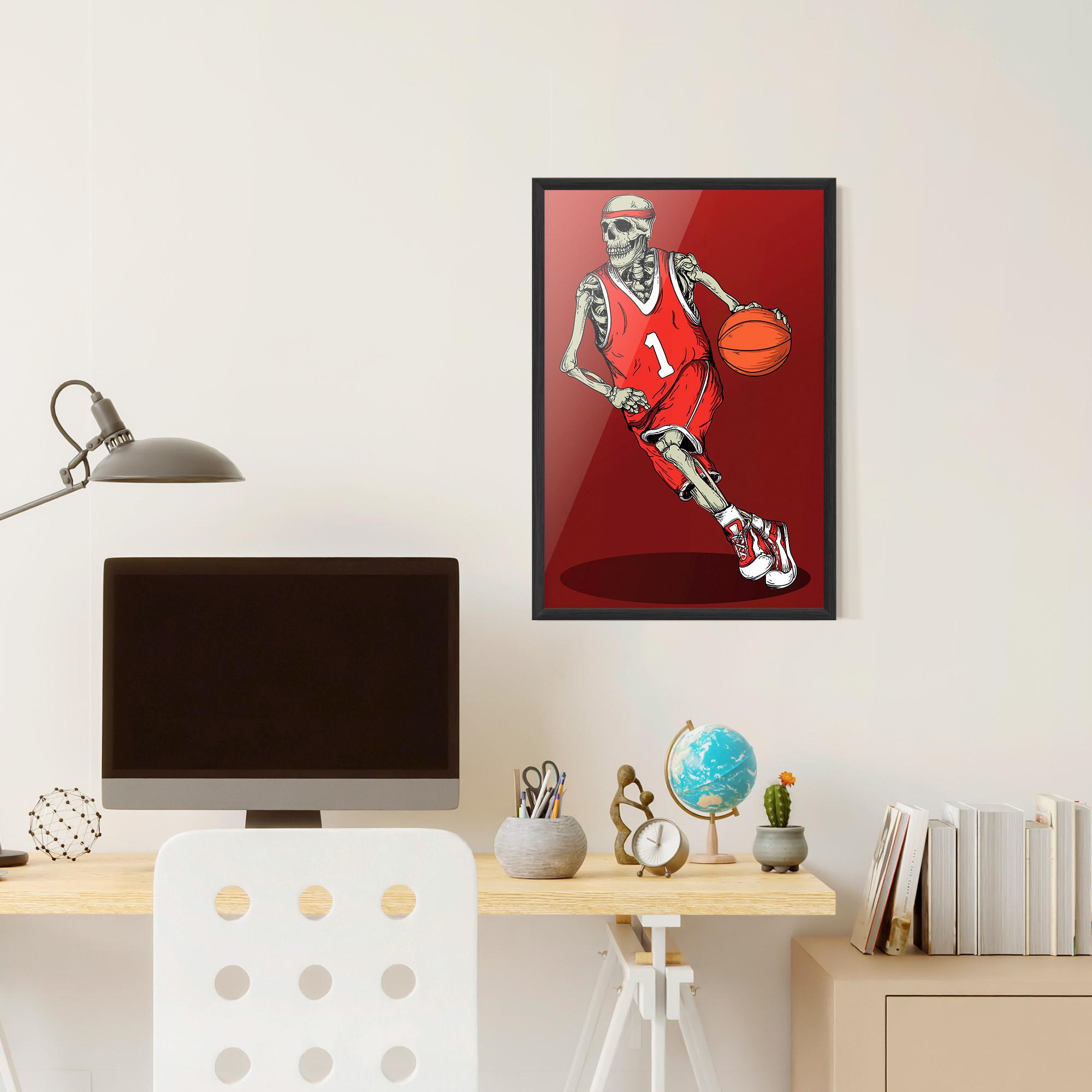 Рамкиран постер Basketball Skull mockup 6