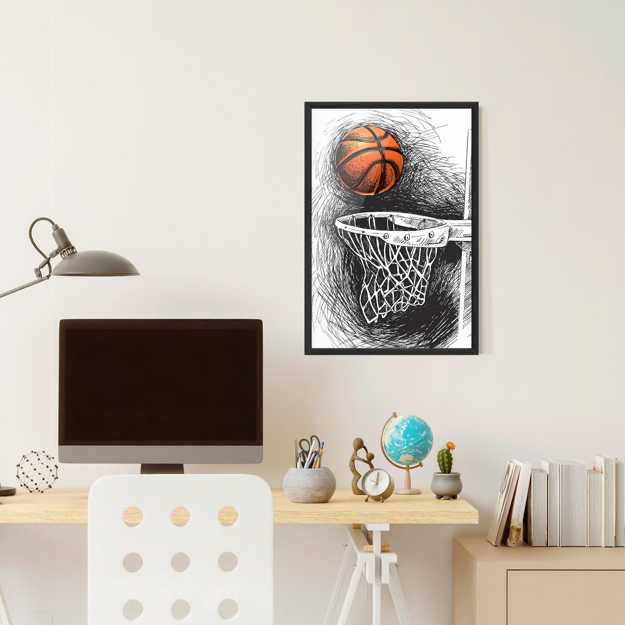 Рамкиран постер Grey Line Basket mockup 6