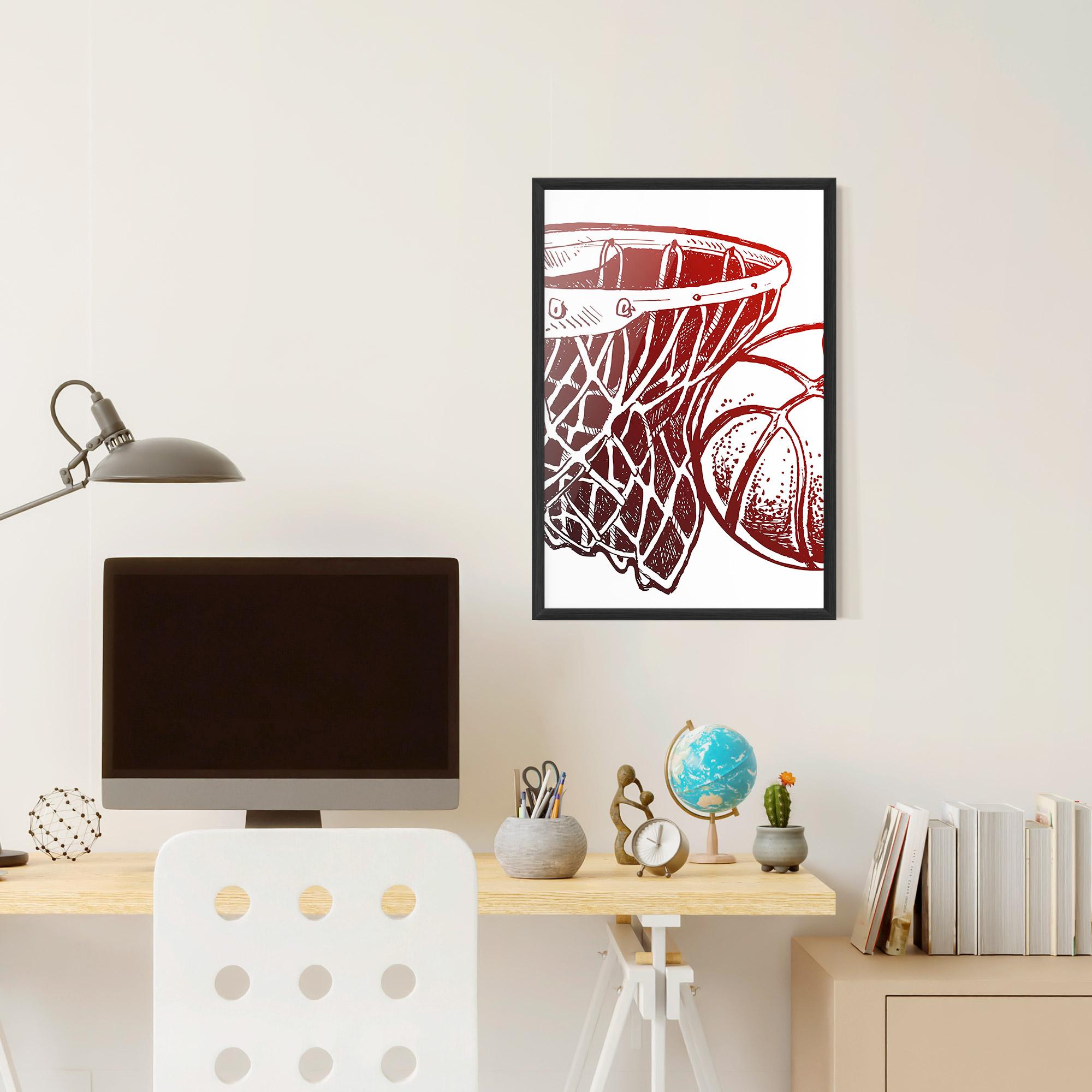 Рамкиран постер Red Basketball Hoop mockup 6