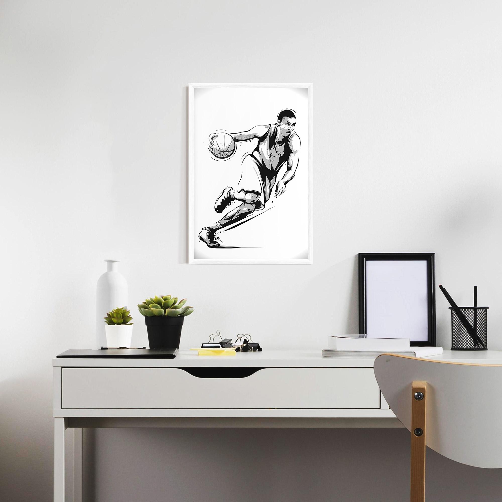 Рамкиран постер Basketball Player Line mockup 7