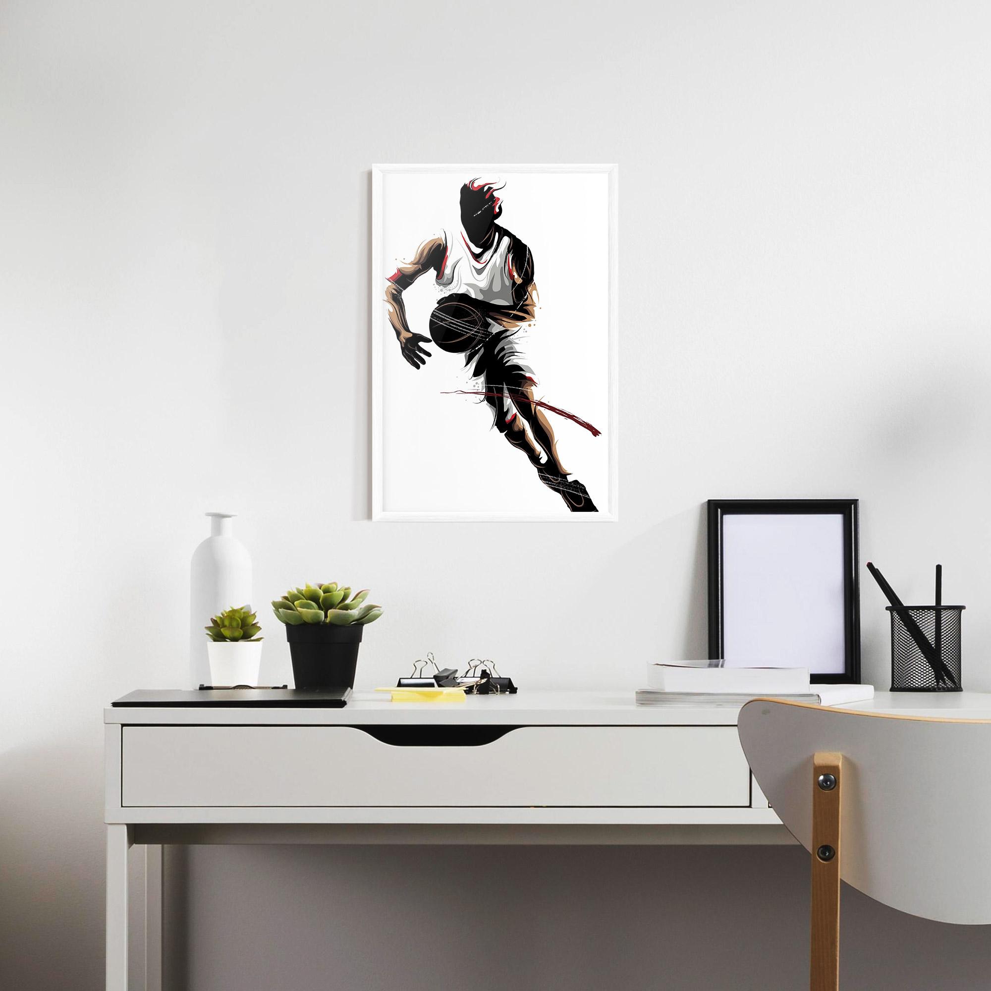 Рамкиран постер Dribbling Run mockup 7