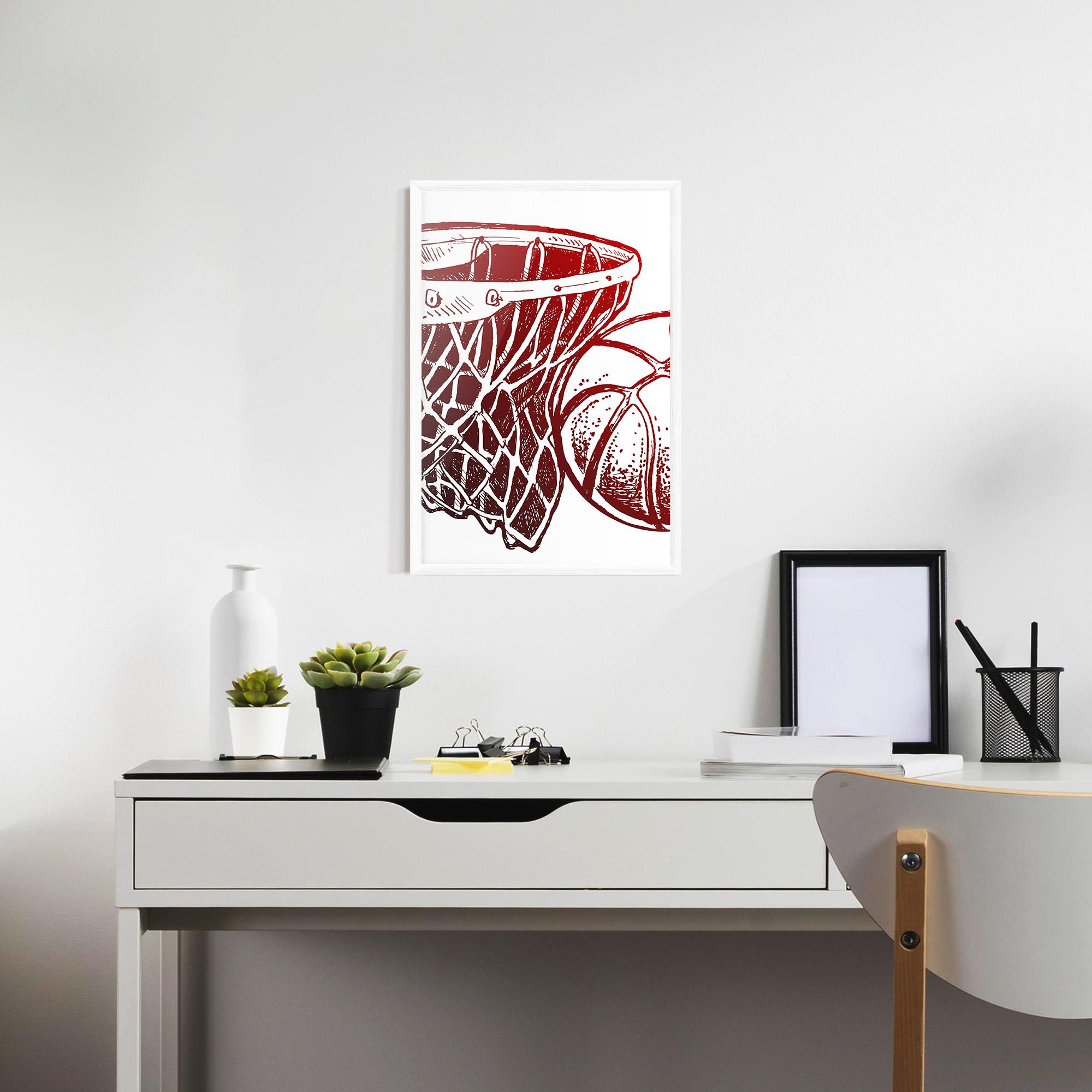 Рамкиран постер Red Basketball Hoop mockup 7