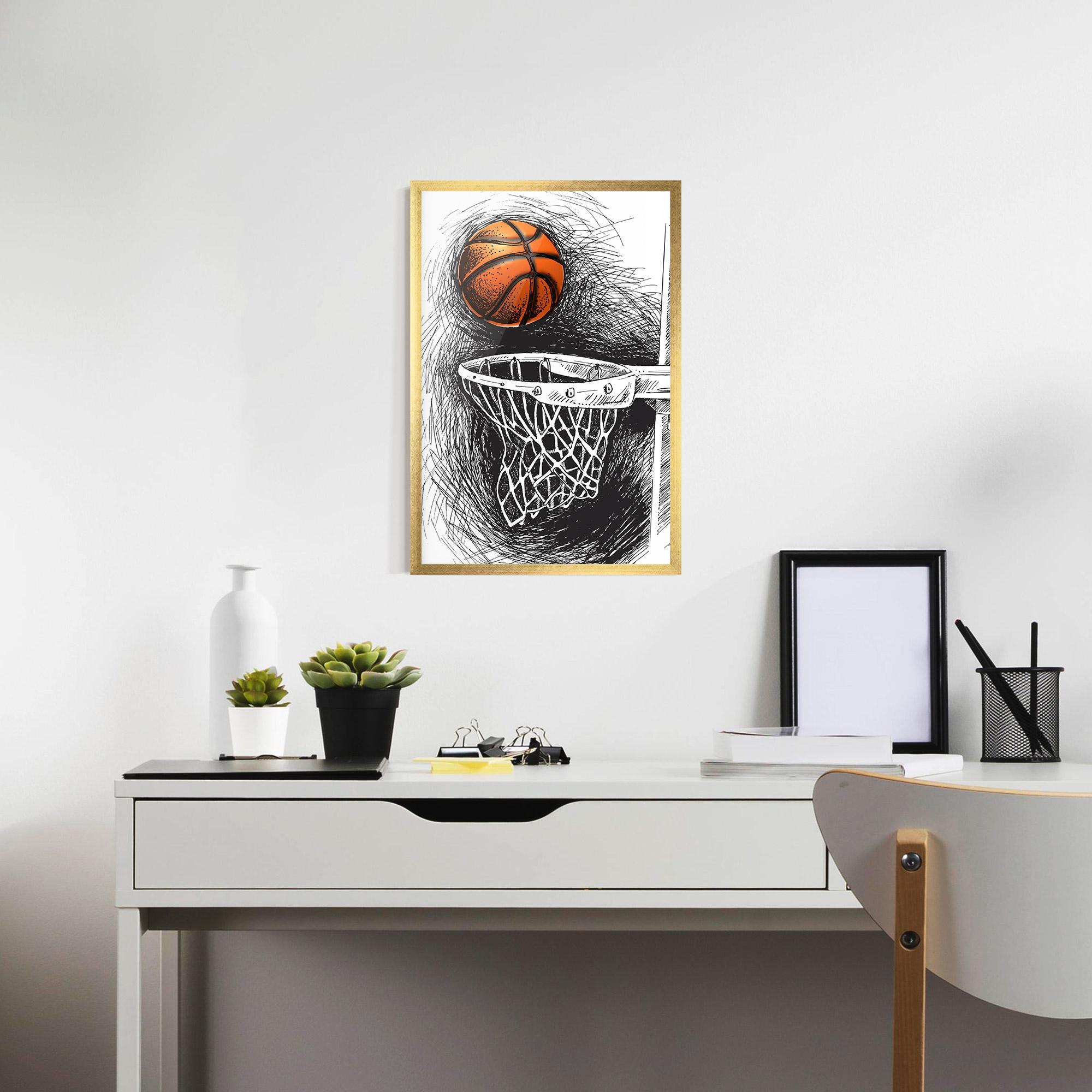 Рамкиран постер Grey Line Basket mockup 7