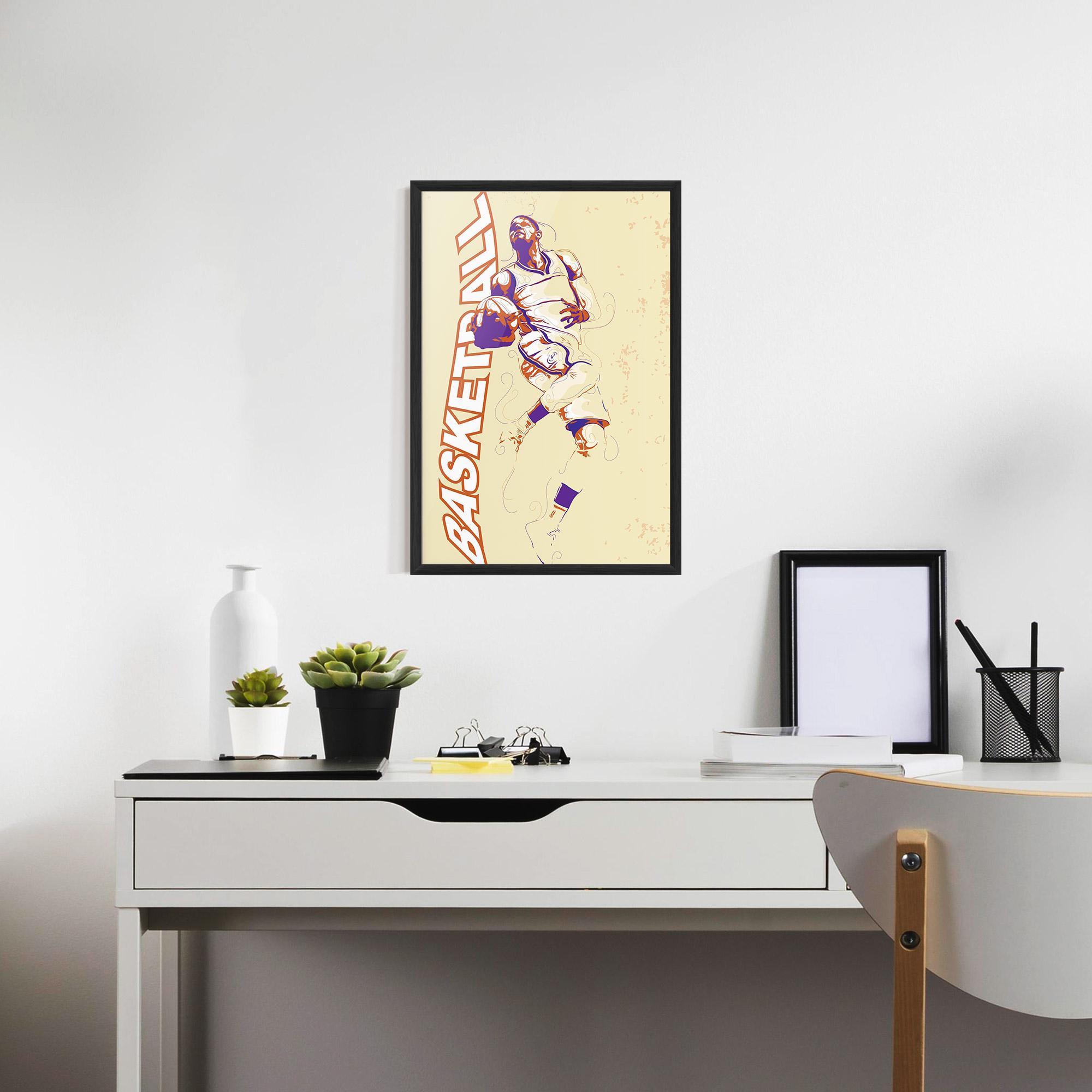 Рамкиран постер Basketball Cream mockup 7