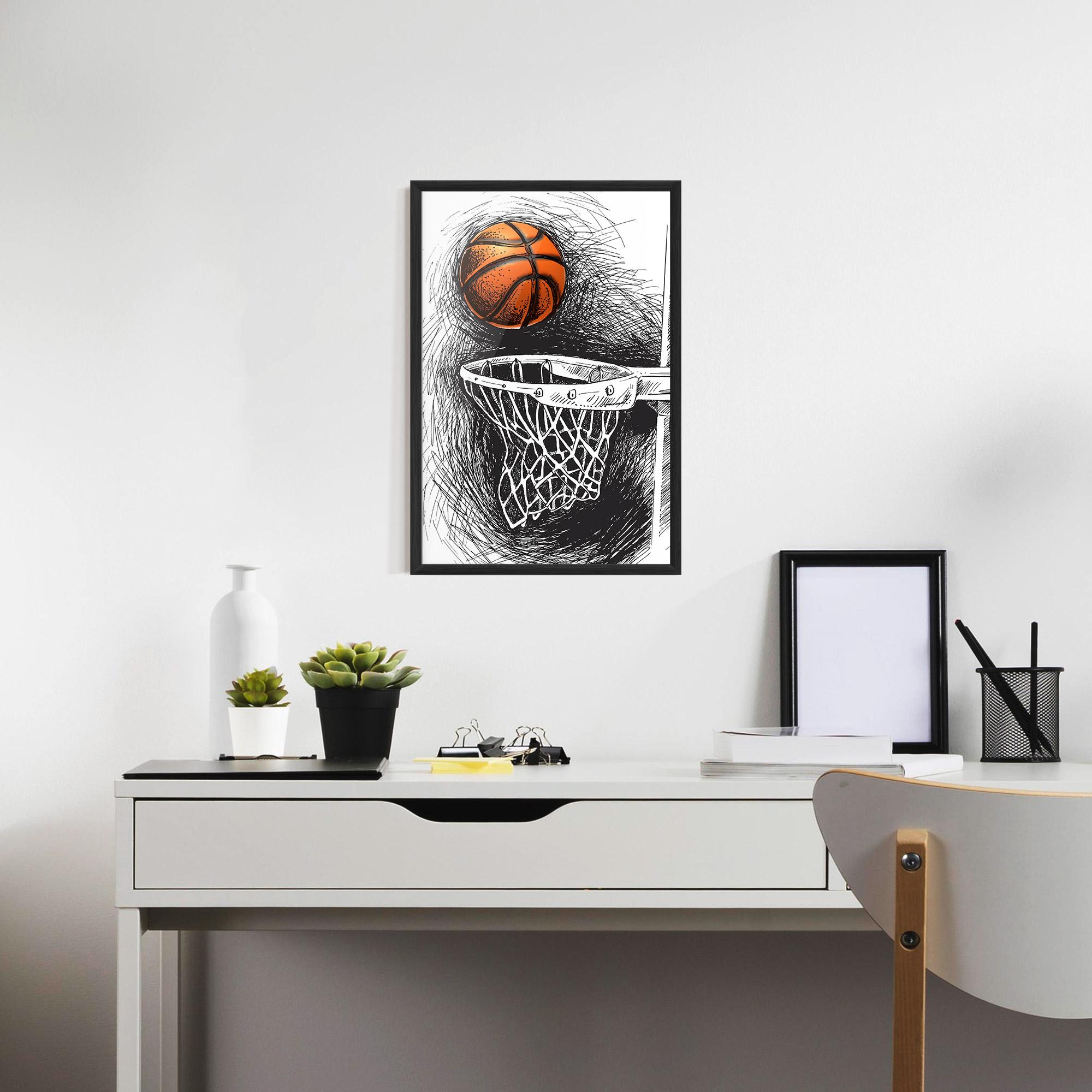 Рамкиран постер Grey Line Basket mockup 7