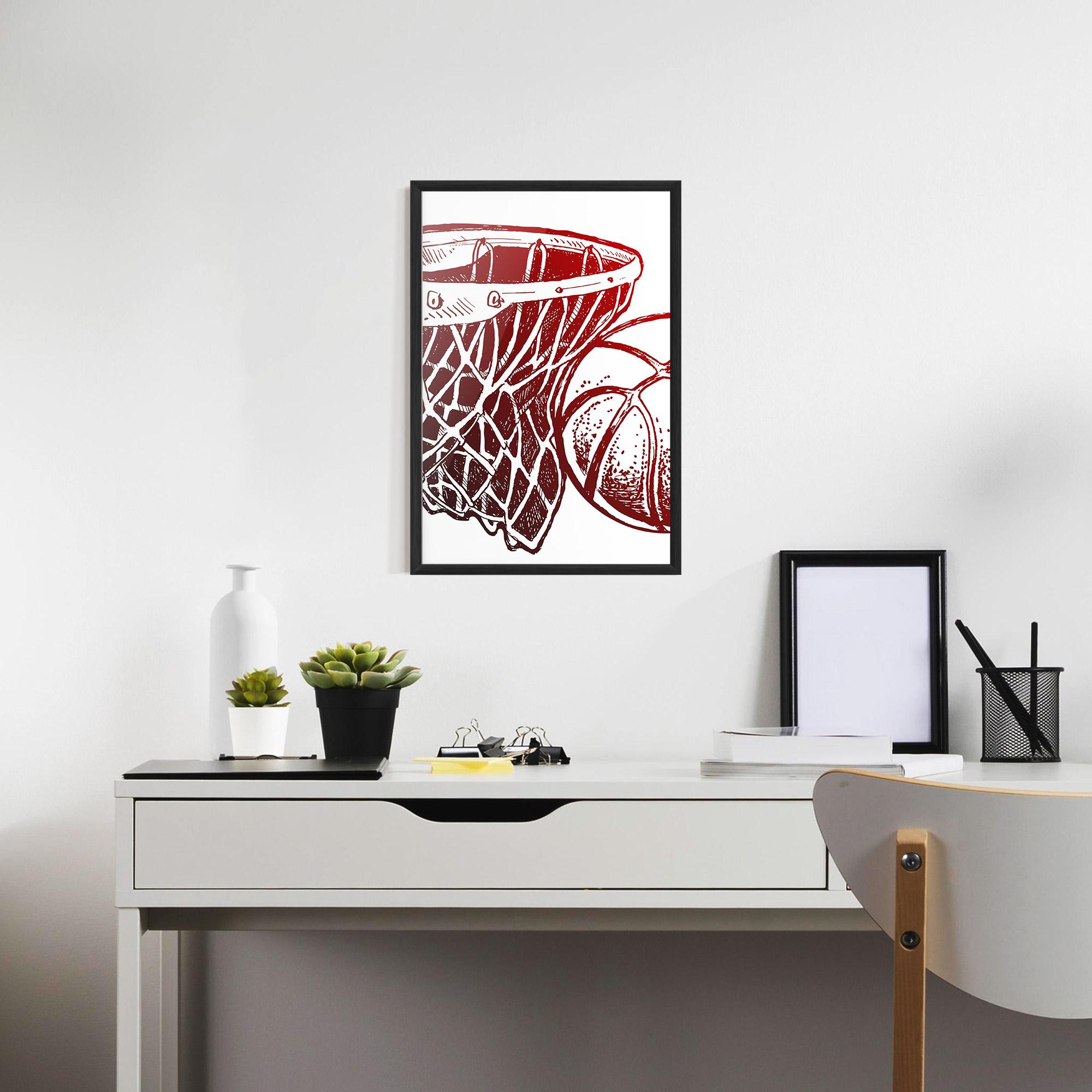 Рамкиран постер Red Basketball Hoop mockup 7