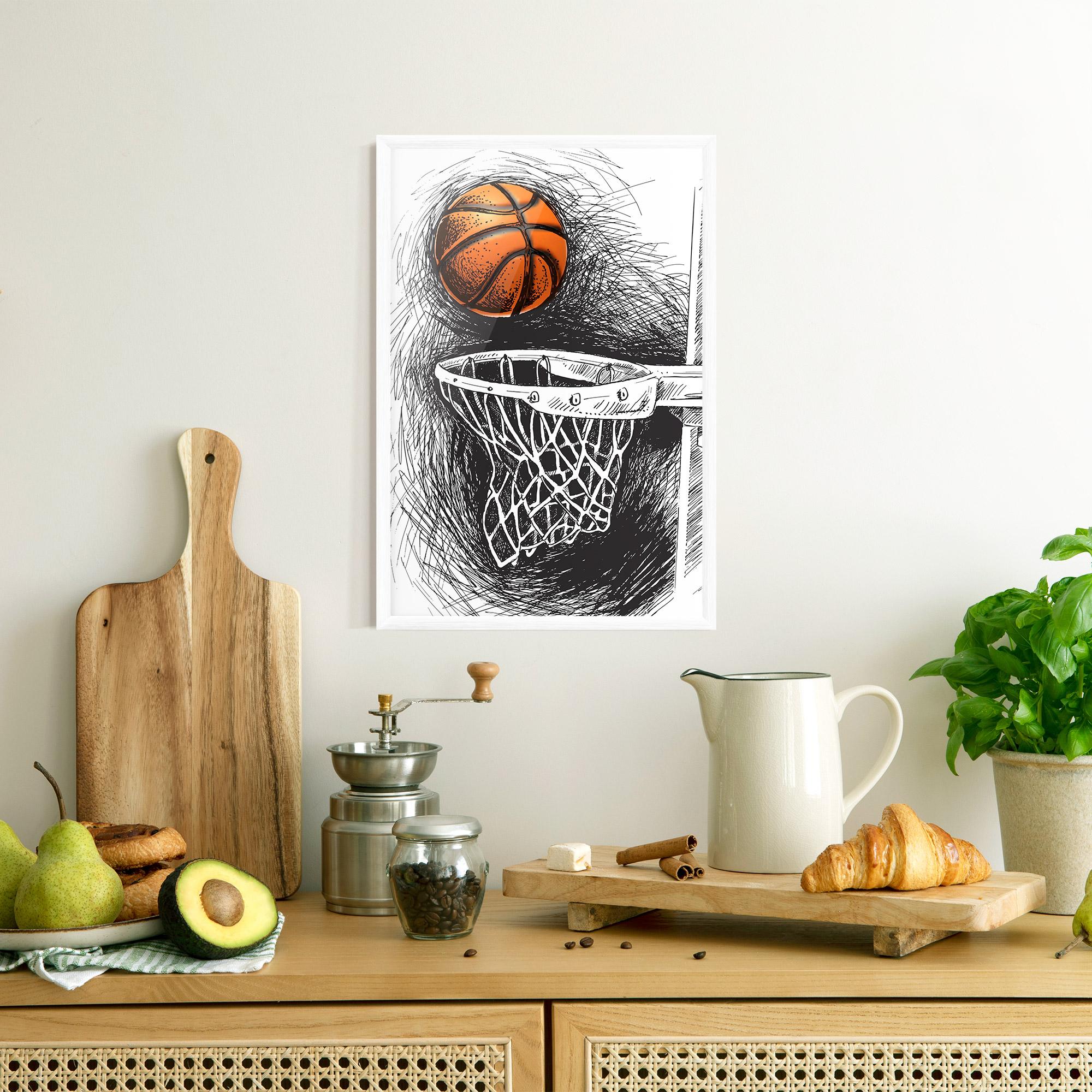 Рамкиран постер Grey Line Basket mockup 8