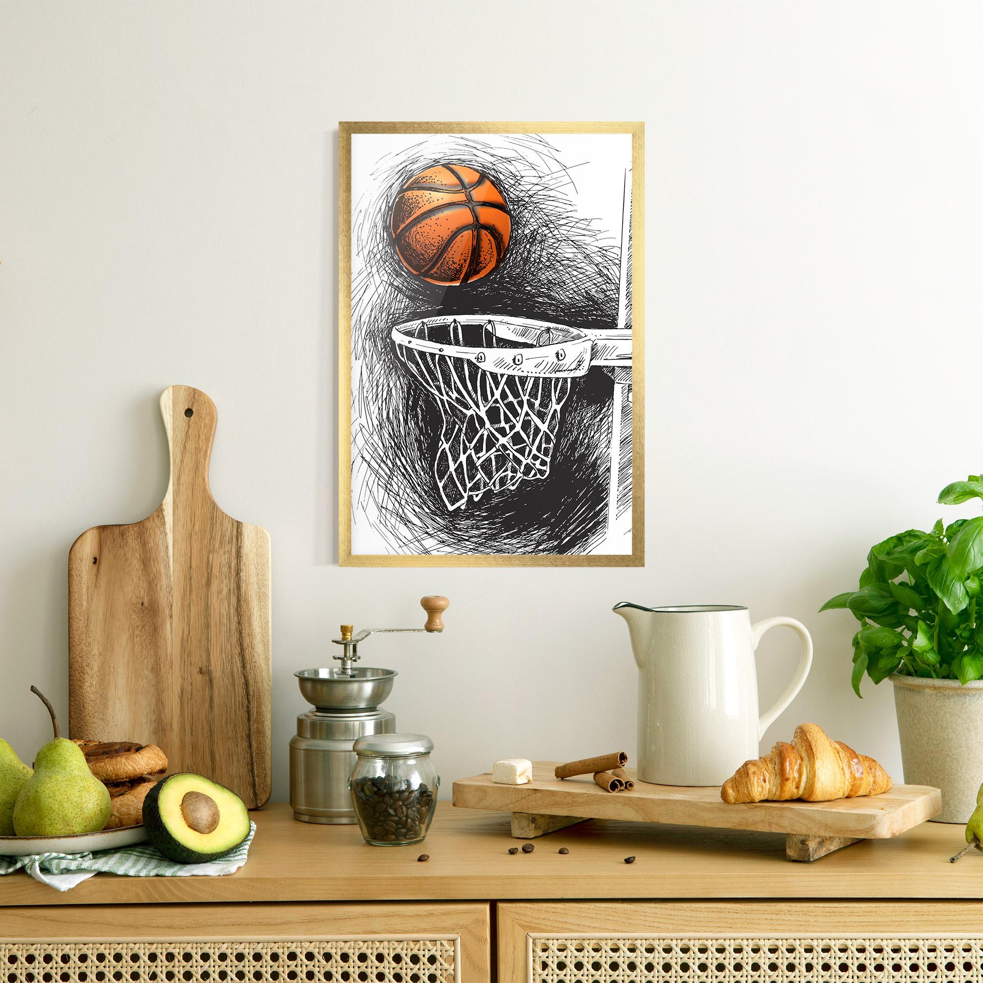 Рамкиран постер Grey Line Basket mockup 8