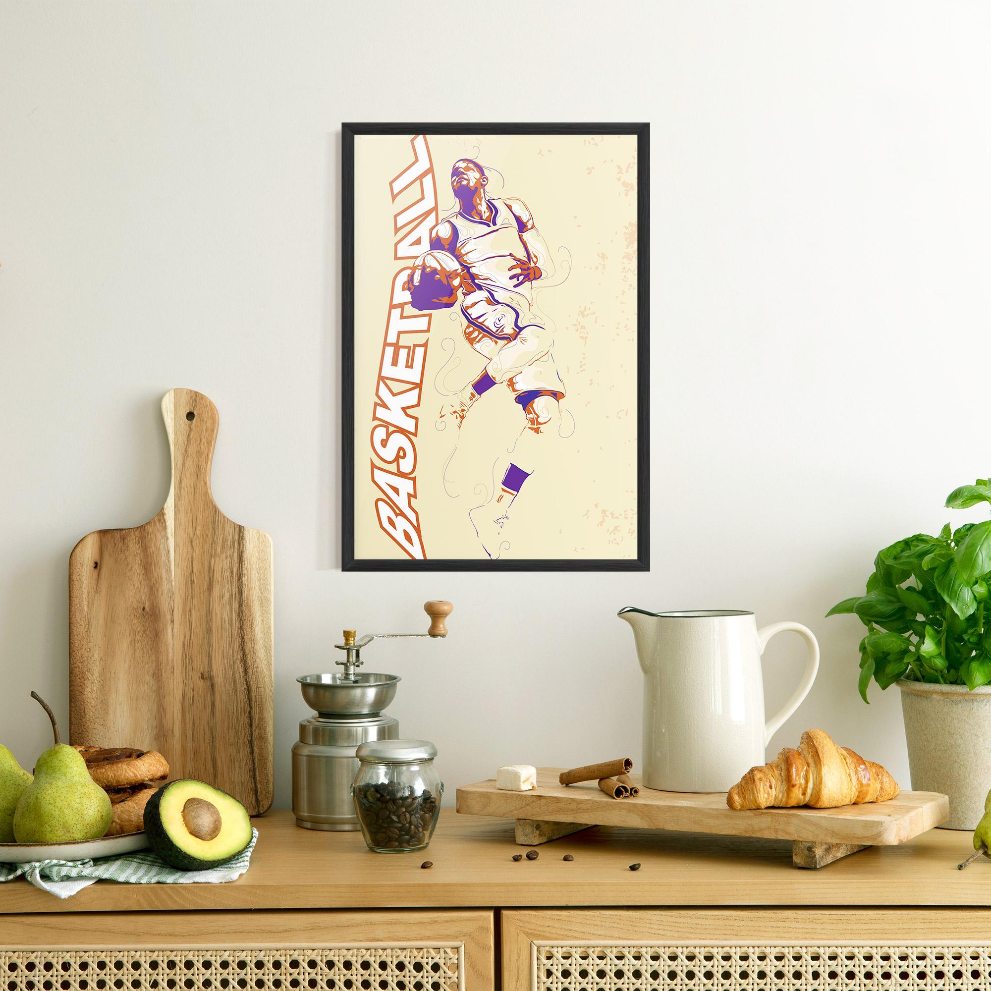 Рамкиран постер Basketball Cream mockup 8