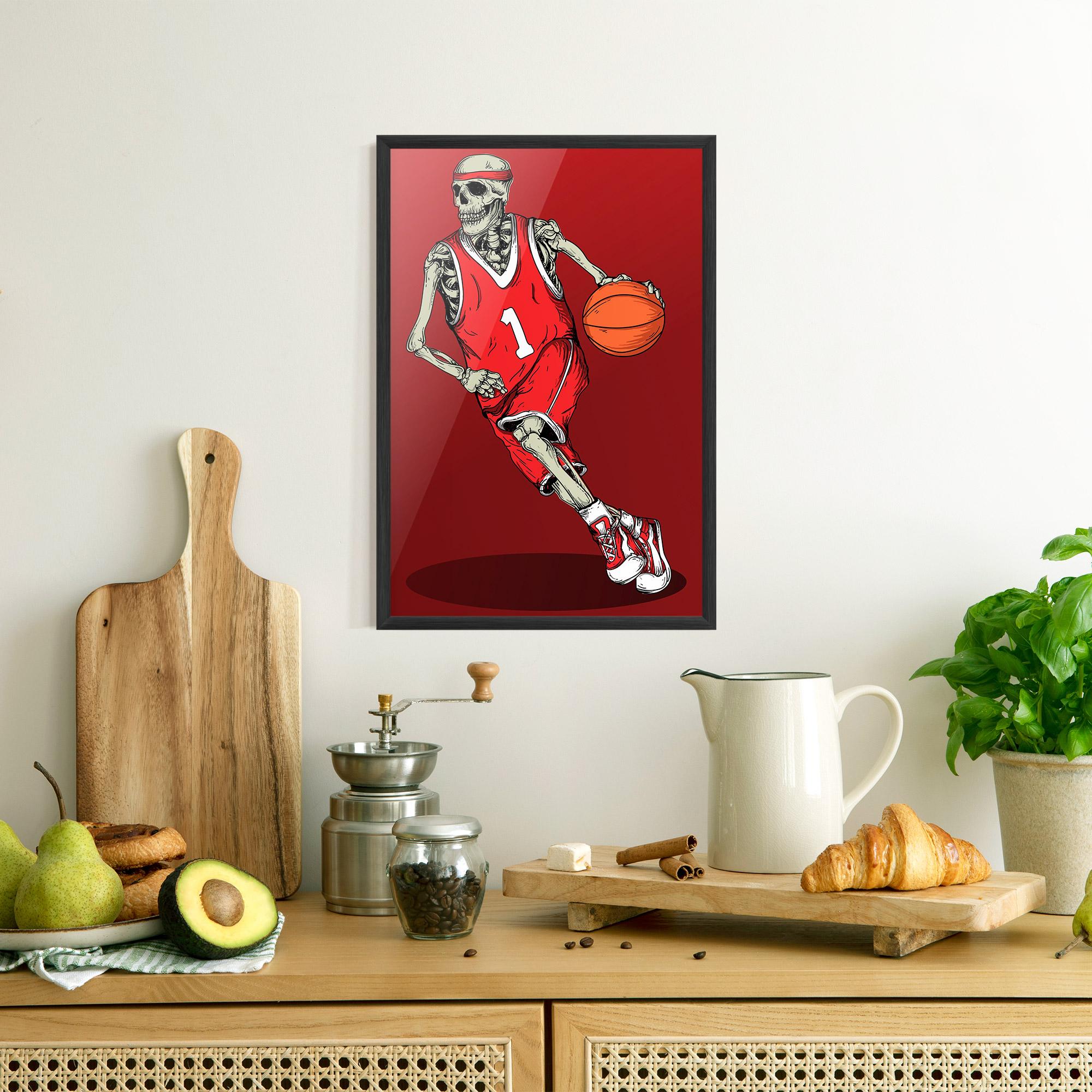 Рамкиран постер Basketball Skull mockup 8