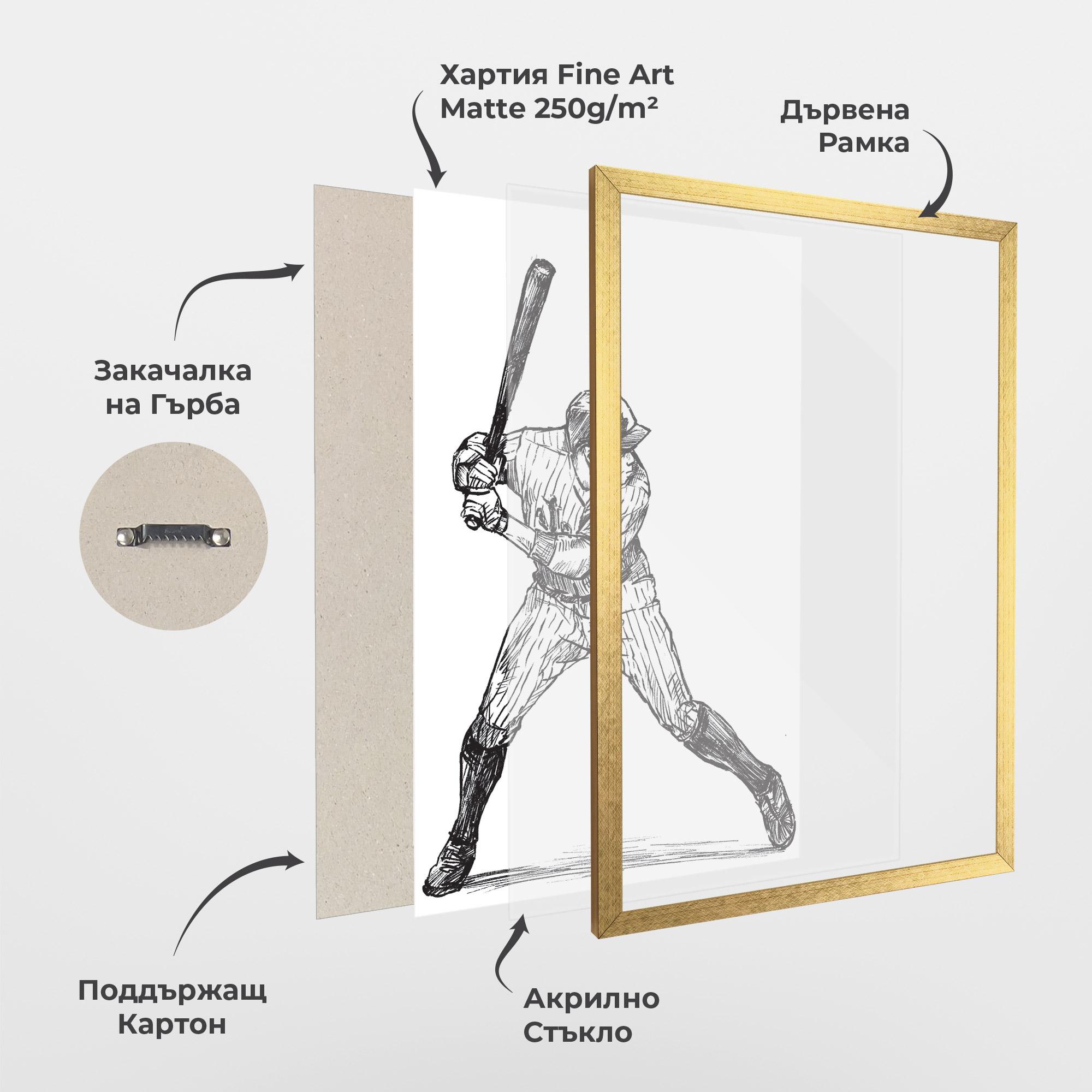 Рамкиран постер Baseball Play mockup 1